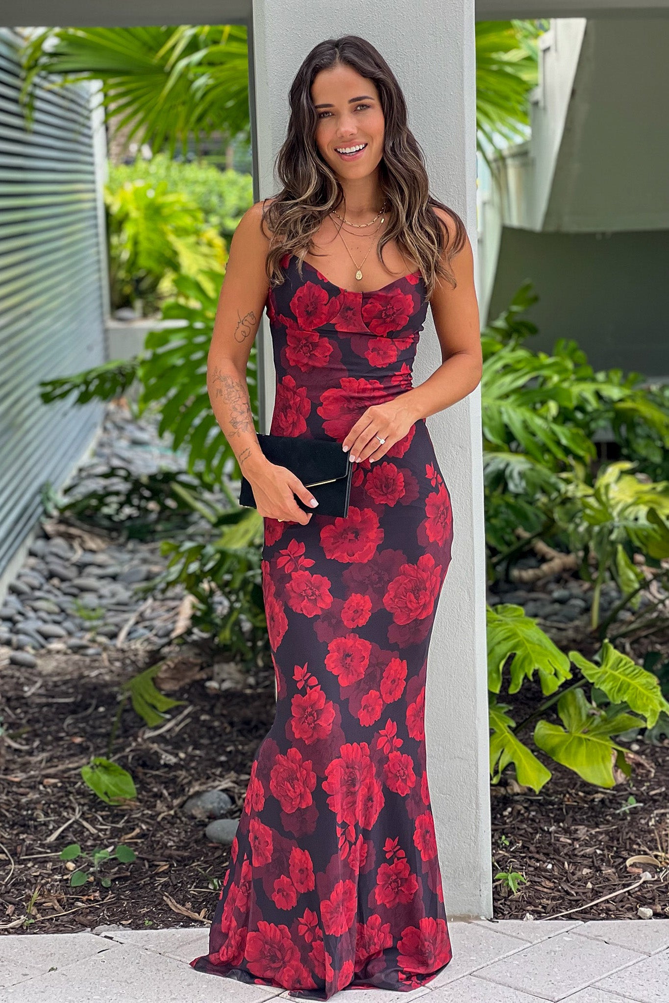 Black And Red Floral Mesh Maxi Dress | Maxi Dresses Saved by the Dress Black And Red Floral Mesh Maxi Dress | Maxi Dresses Saved by the Dress