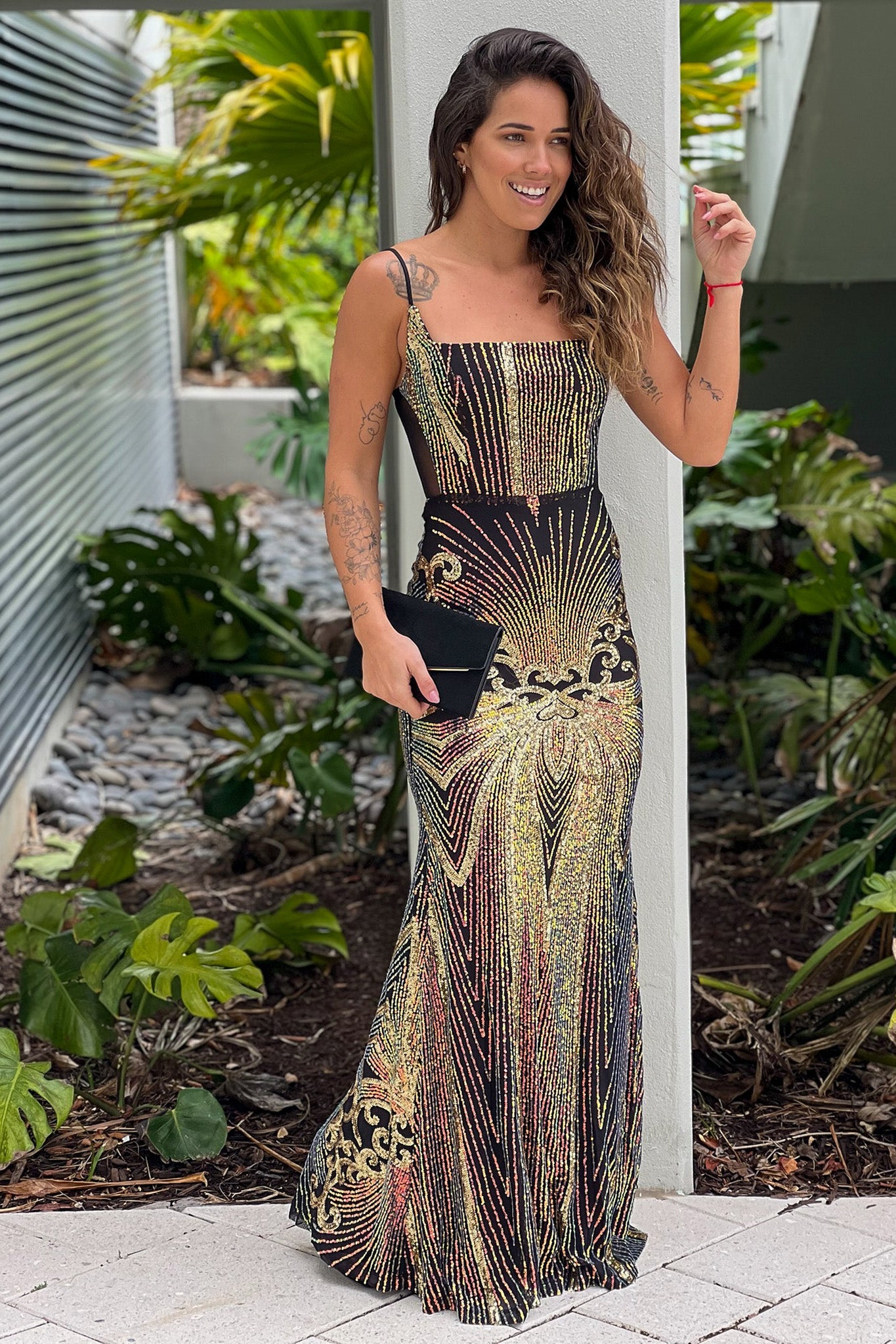 Black Multi Color Sequin Maxi Dress | Maxi Dresses Saved by the Dress Black Multi Color Sequin Maxi Dress | Maxi Dresses Saved by the Dress