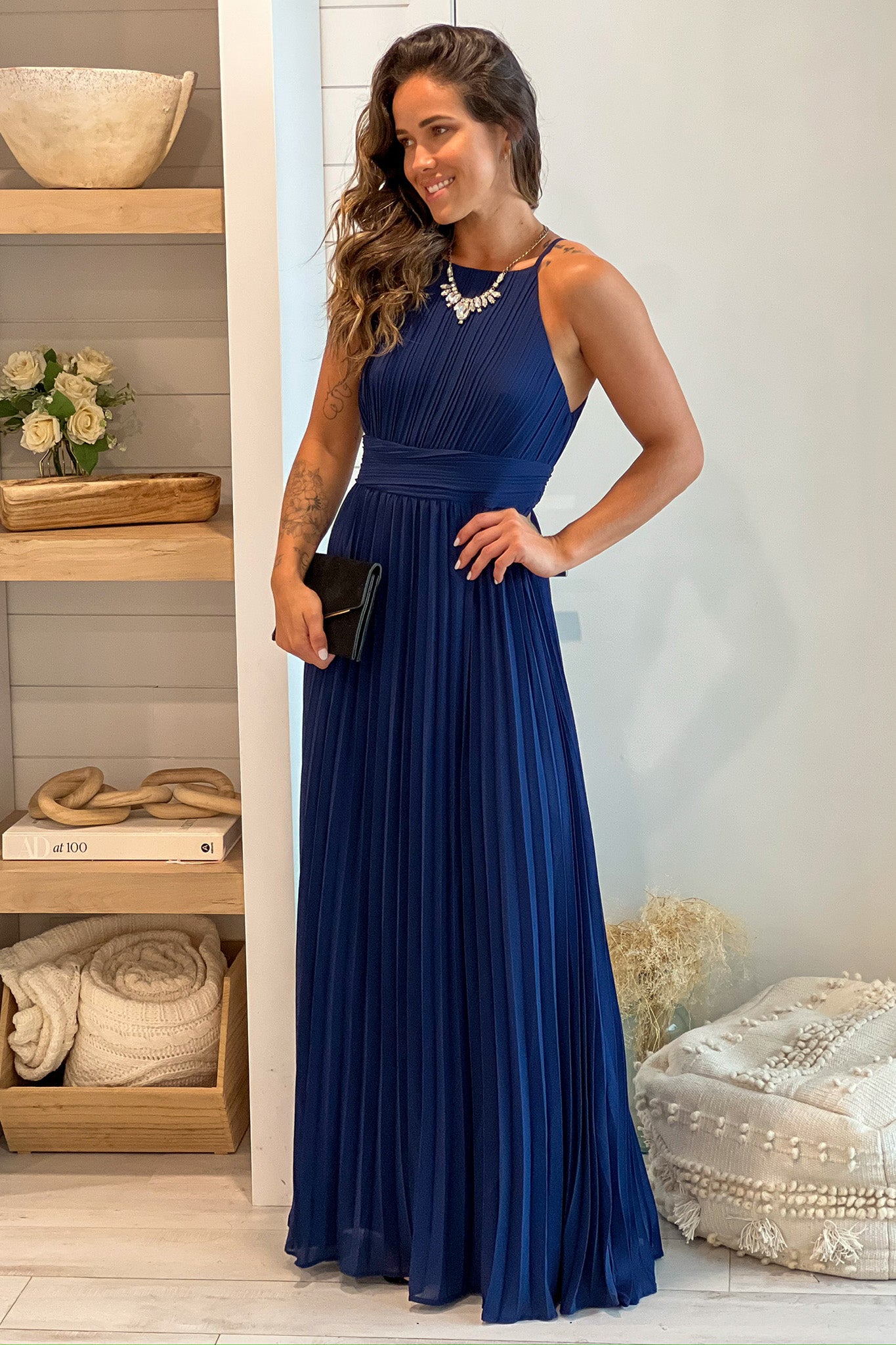 Navy Pleated Maxi Dress | Maxi Dresses Saved by the Dress Navy Pleated Maxi Dress | Maxi Dresses Saved by the Dress