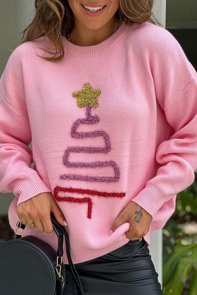 pink winter sweater