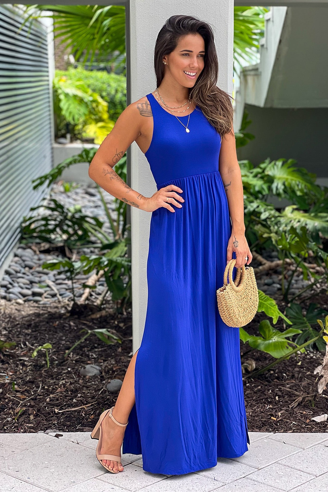 Royal Blue Racer Back Maxi Dress With Side Slit | Maxi Dresses Saved by the Dress Royal Blue Racer Back Maxi Dress With Side Slit | Maxi Dresses Saved by the Dress