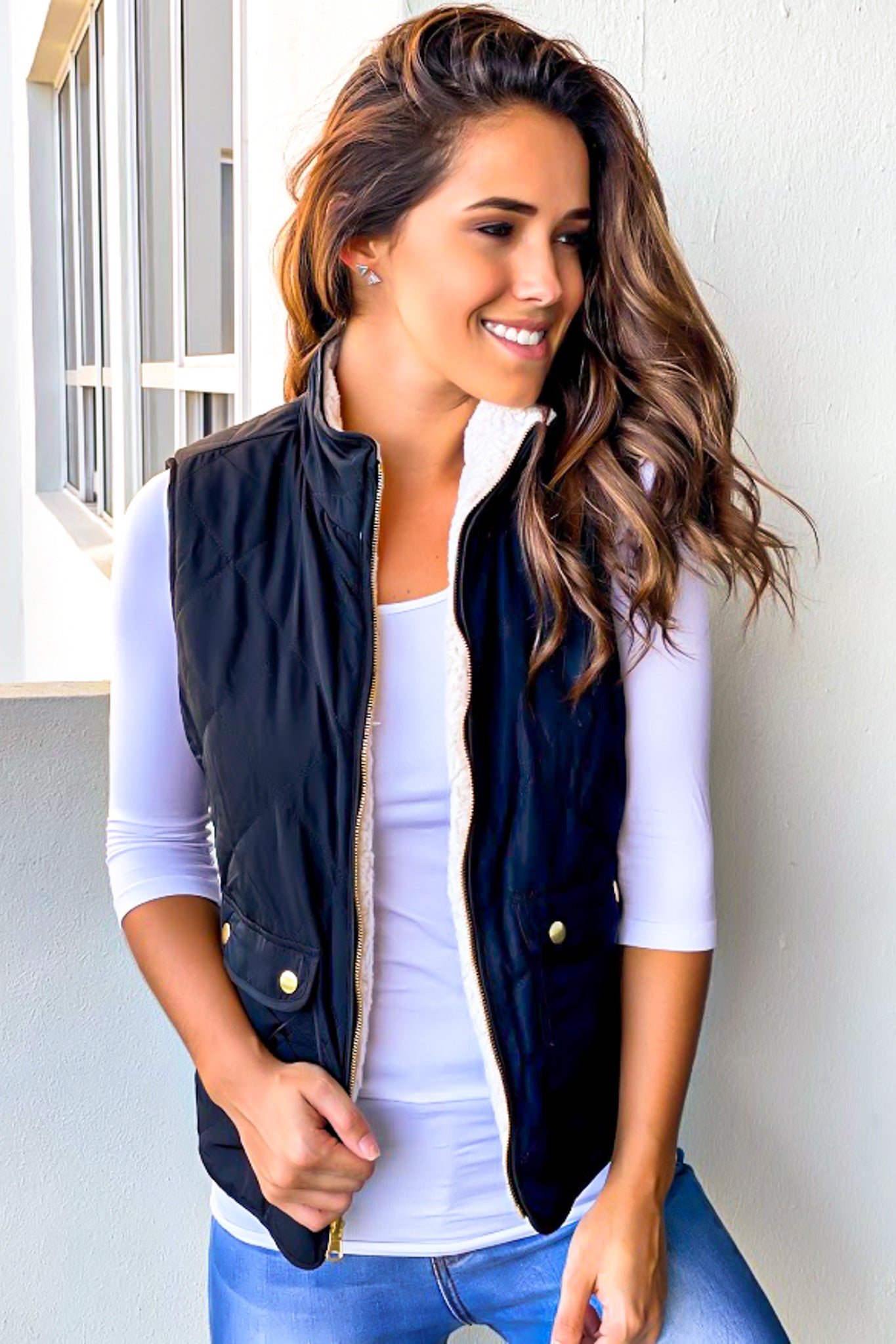 Black Reversible Vest | Cute Vests – Saved by the Dress