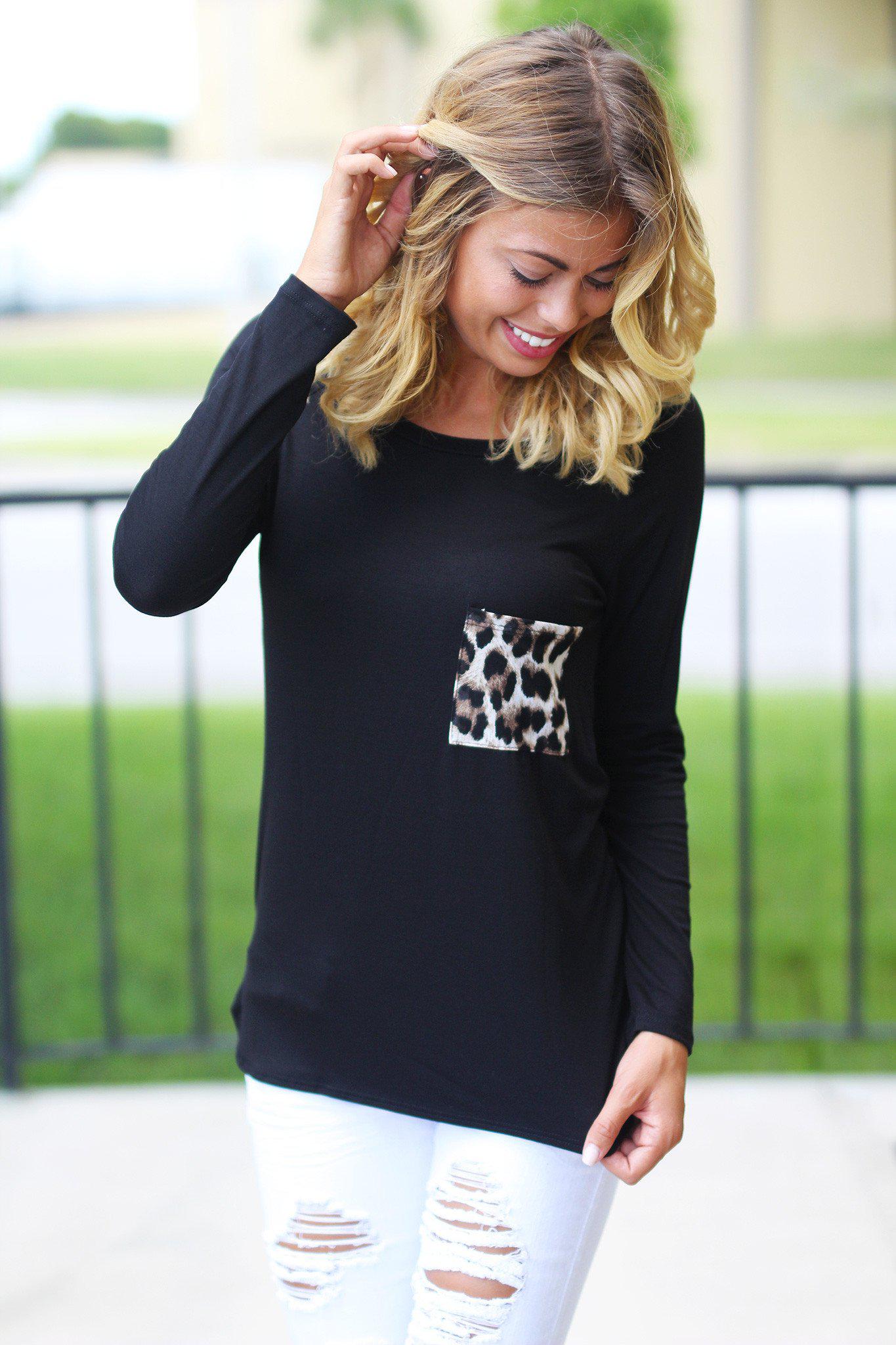 LEOPARD LOVIN SHORT SLEEVE REVERISBLE TOP - BLACK- WHITE BIRCH
