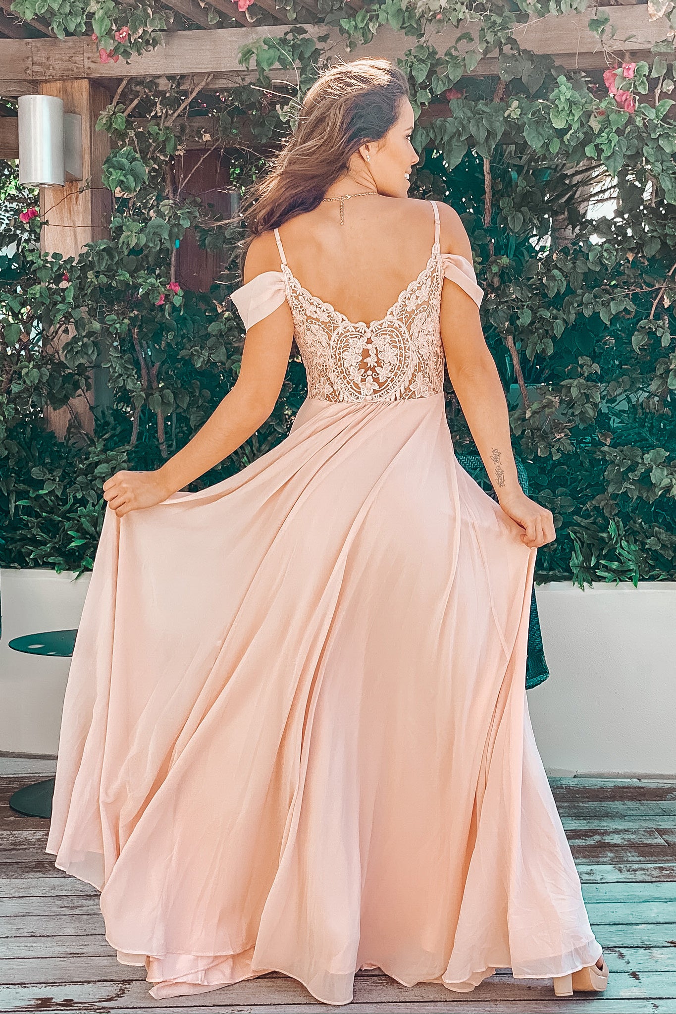 Formal Pink Blush Off Shoulder Dress Blush Off Shoulder Maxi Dress