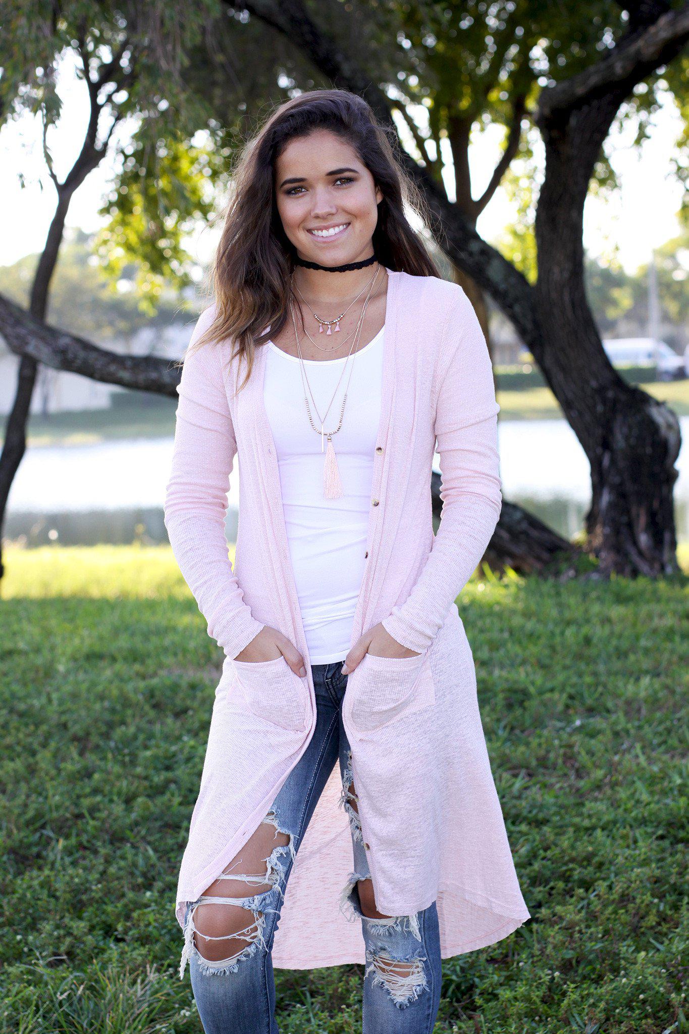 Blush Duster Cardigan Blush Cardigan Blush Long Cardigan