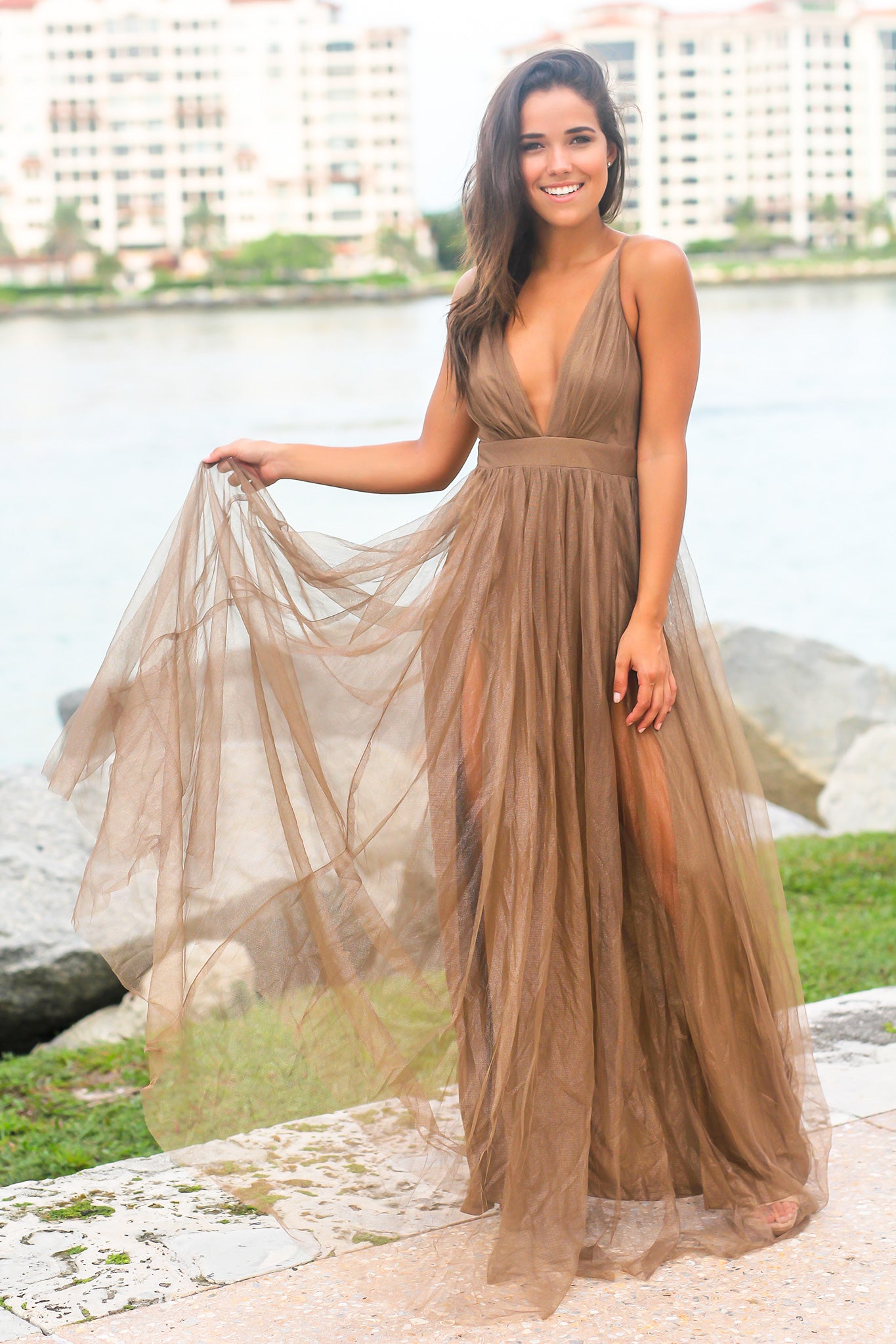 Bronze Tulle Maxi Dress | Maxi Dresses Saved by the Dress Bronze Tulle Maxi Dress | Maxi Dresses Saved by the Dress
