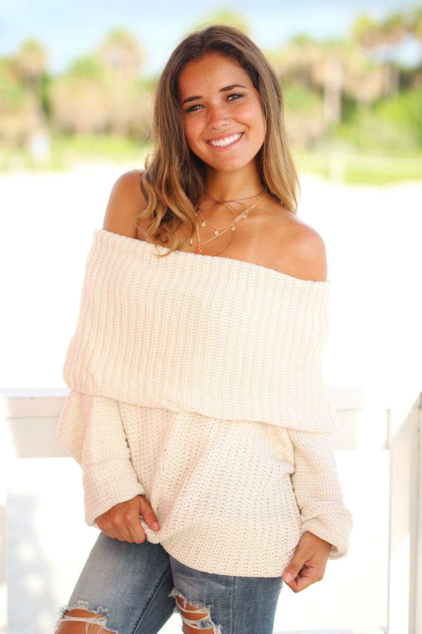 white christmas dresses Let It All Go Cream Sweater Midi Dress – Shop the Mint main image 0