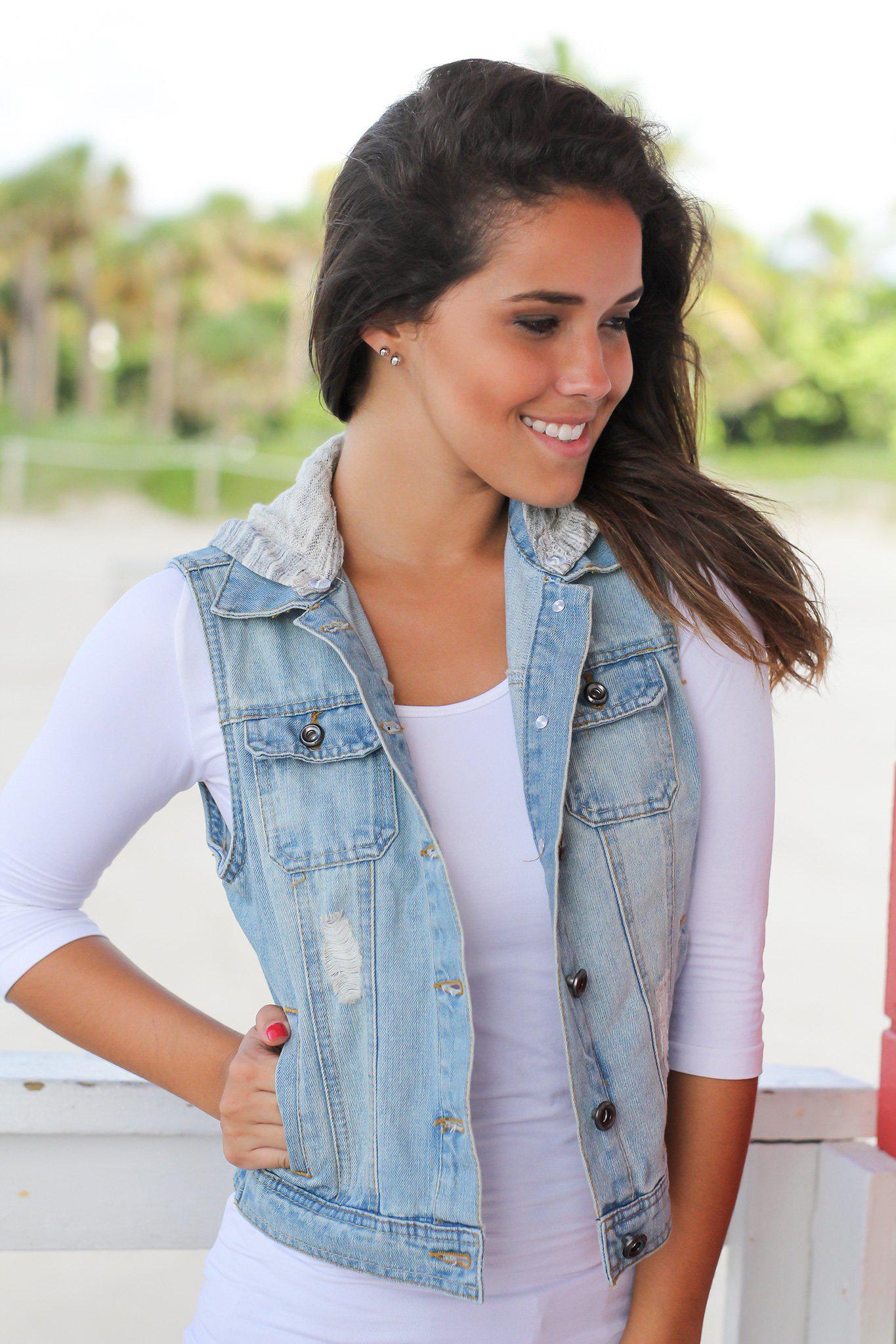 Light Wash Denim Vest
