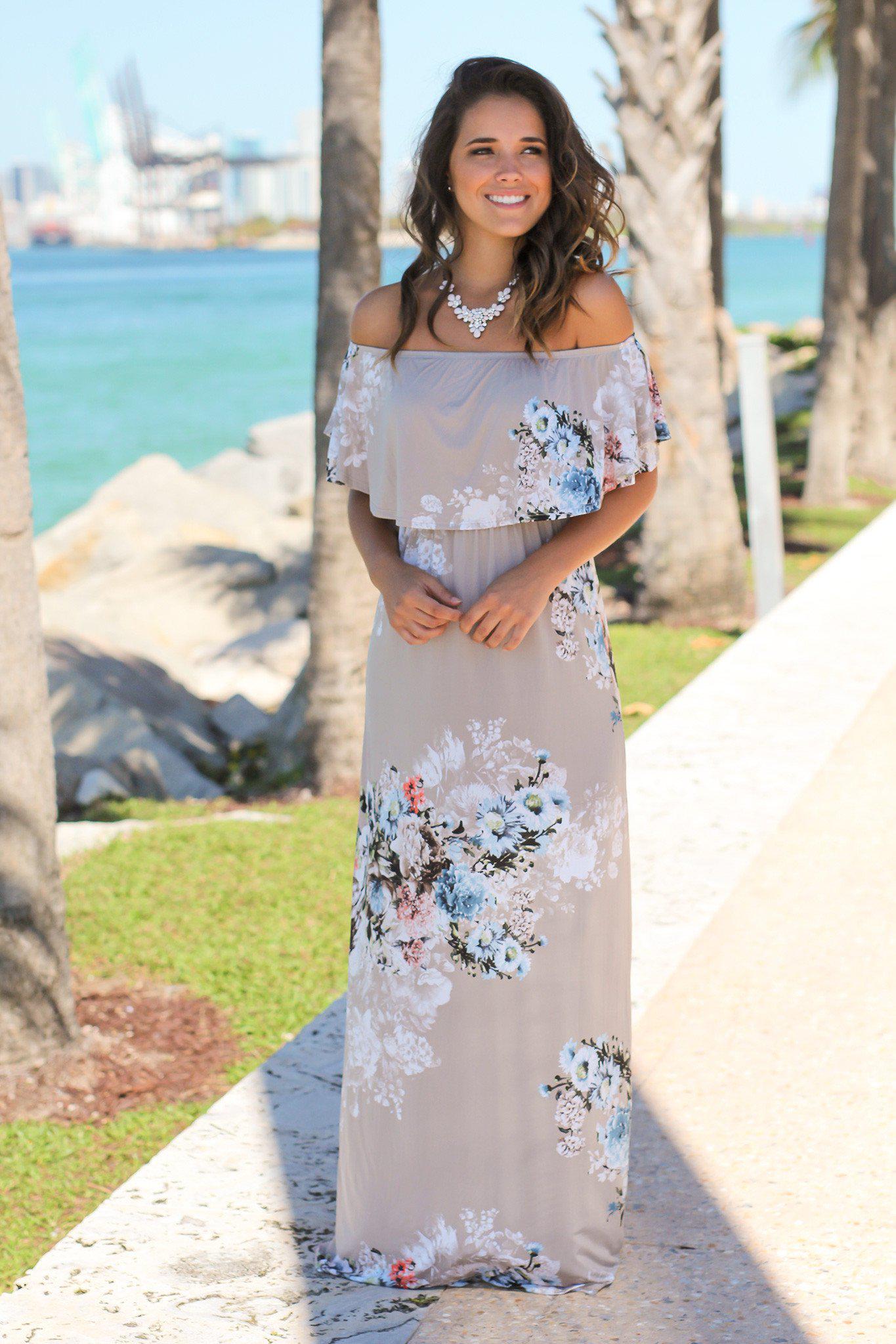 knee length dresses for ladies What Dreams Are Made of Floral Maxi Dress - Pink