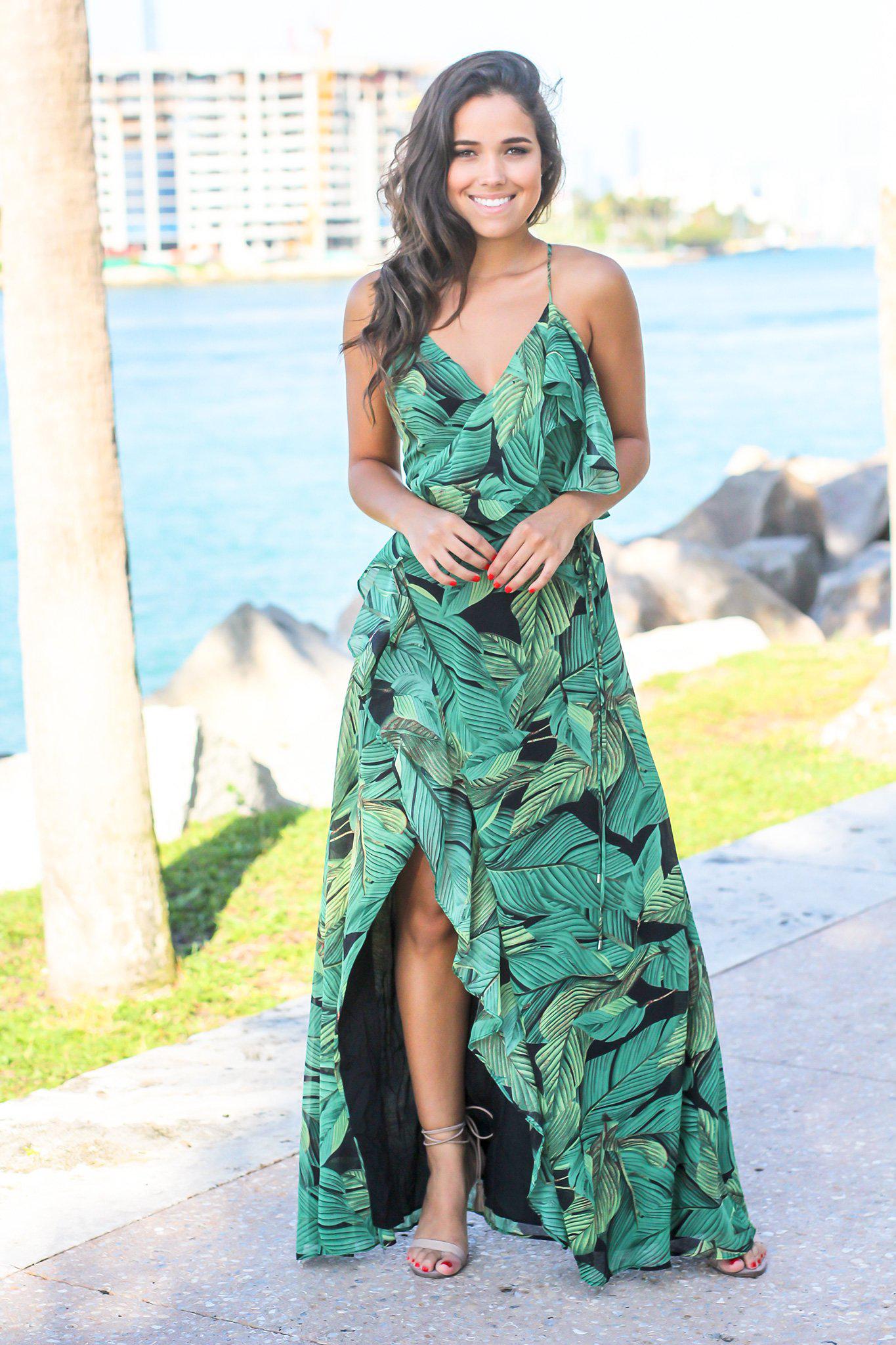 Green Tropical Maxi Dress Tropic Of Discussion Green Tropical Print Maxi Dress Green Tropical Maxi Dress Tropic Of Discussion Green Tropical Print Maxi Dress