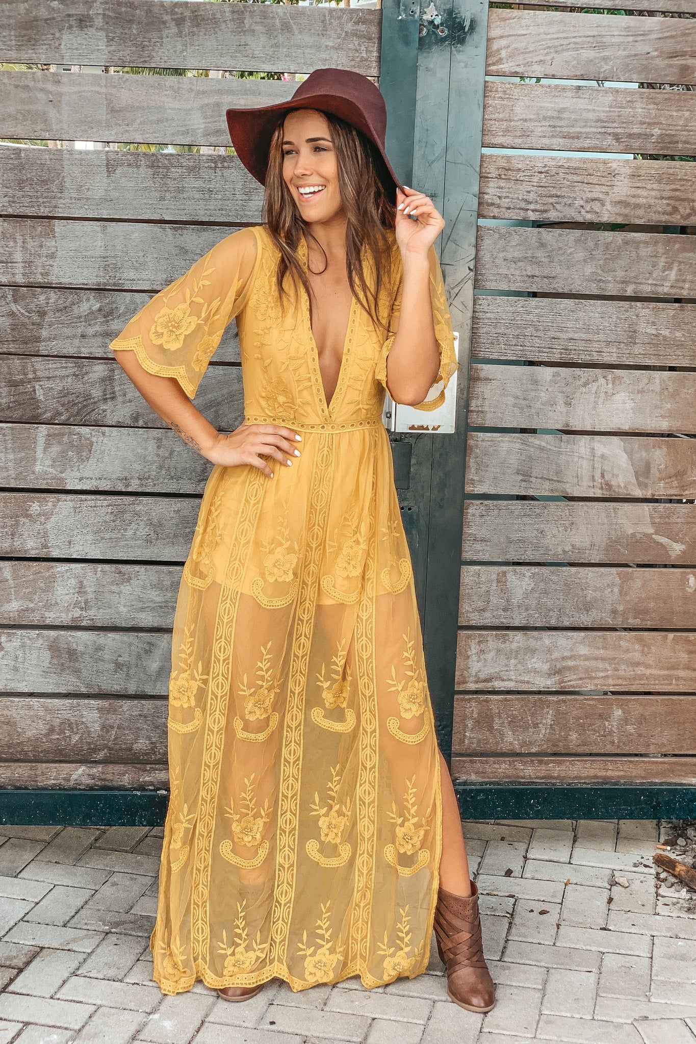 Mustard Lace Maxi Romper | Romper Saved by the Dress Mustard Lace Maxi Romper | Romper Saved by the Dress