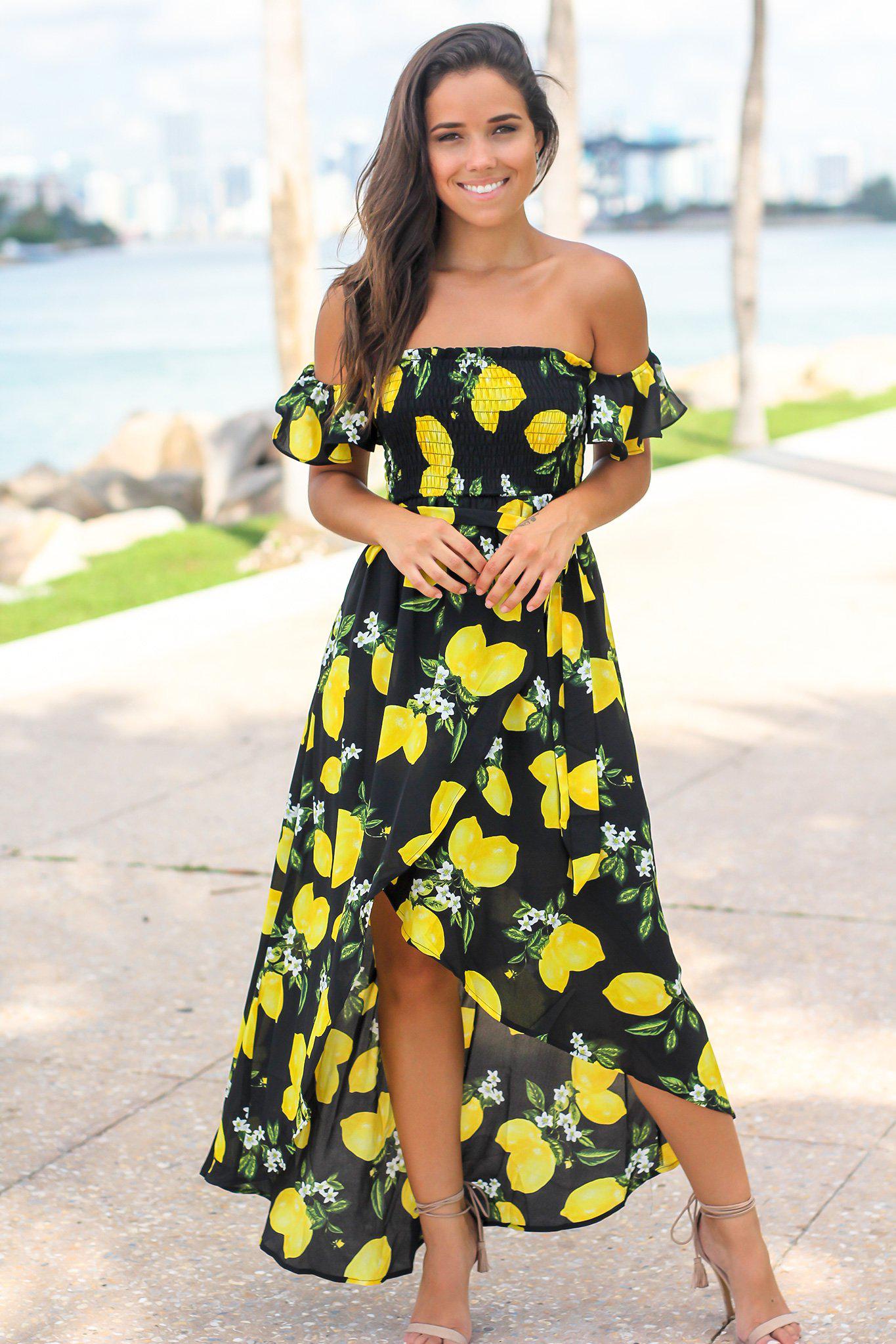 Black Lemon Print High Low Dress | Cute Dresses Saved by the Dress Black Lemon Print High Low Dress | Cute Dresses Saved by the Dress