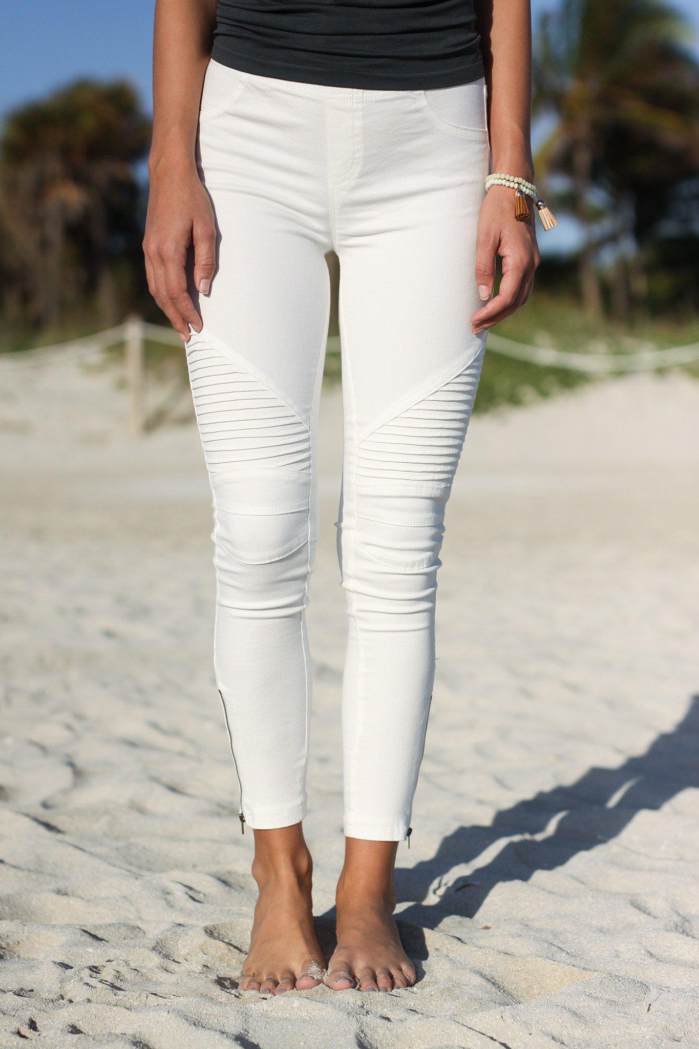 White hot sale moto jeggings