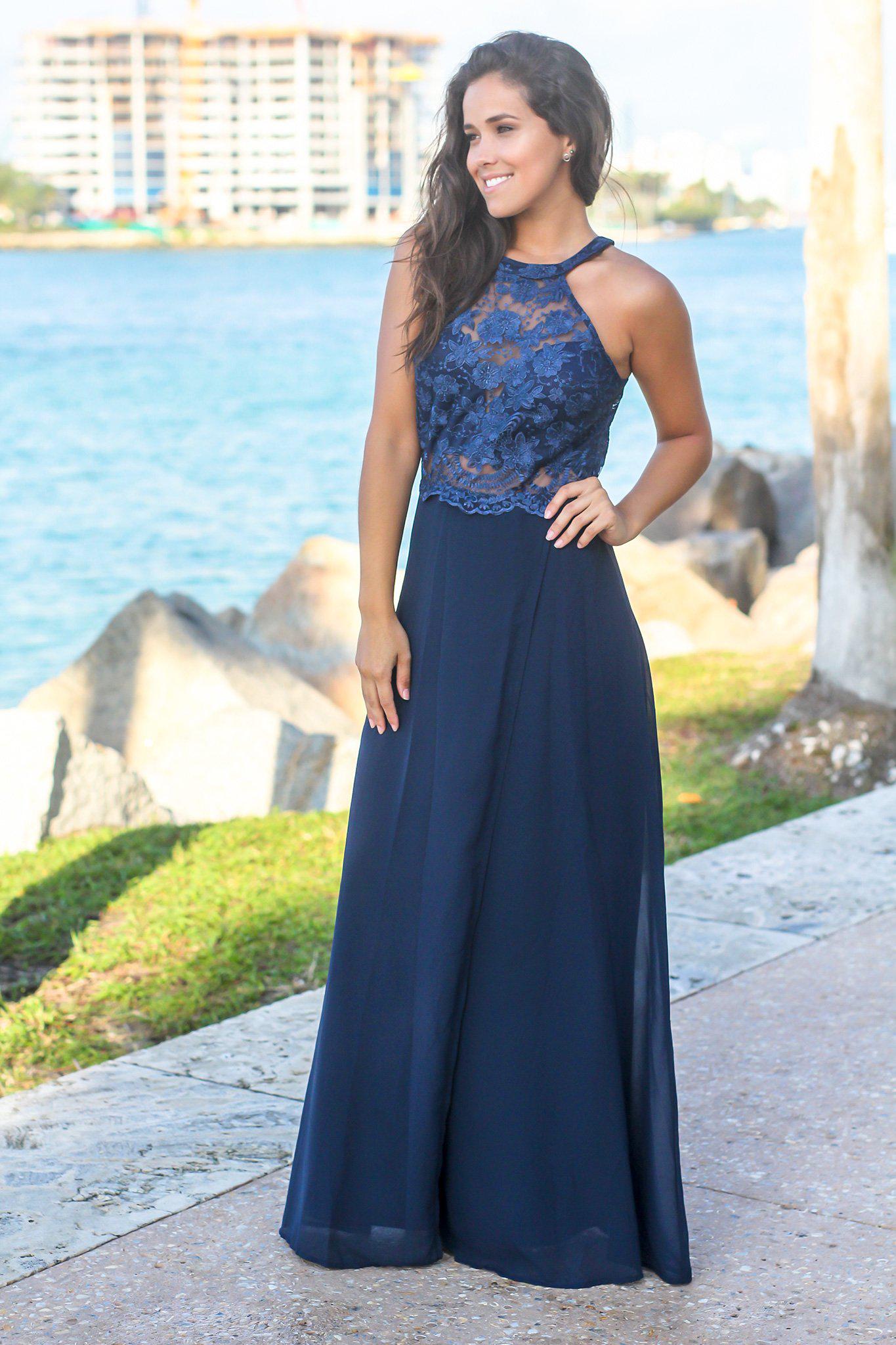 blue dress for baby girl ever VEDA|V-Neck Sequin Ruffle Sleeve Maxi Evening Dress main image 1