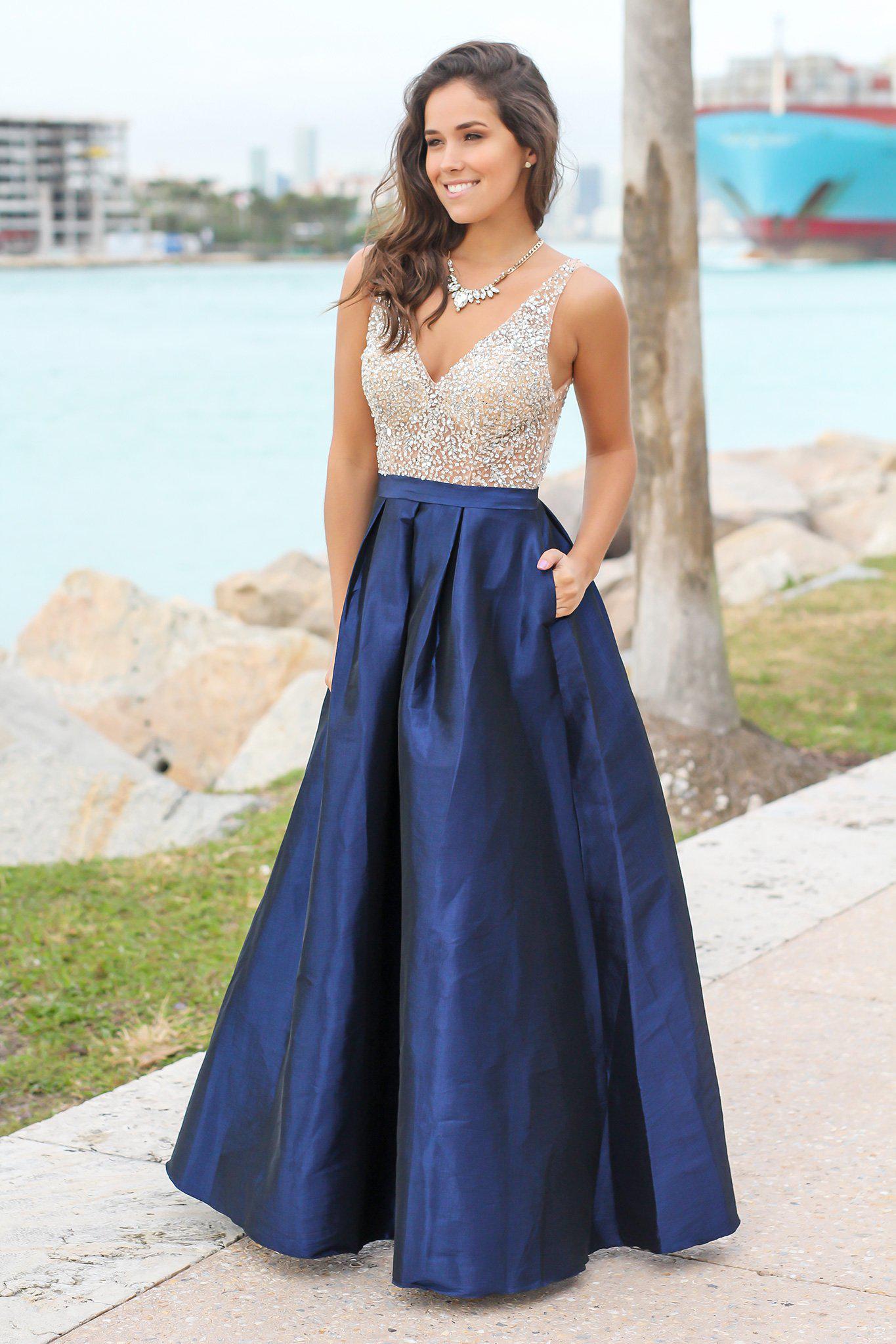 Navy Jeweled Maxi Dress | Formal Dresses Saved by the Dress Navy Jeweled Maxi Dress | Formal Dresses Saved by the Dress