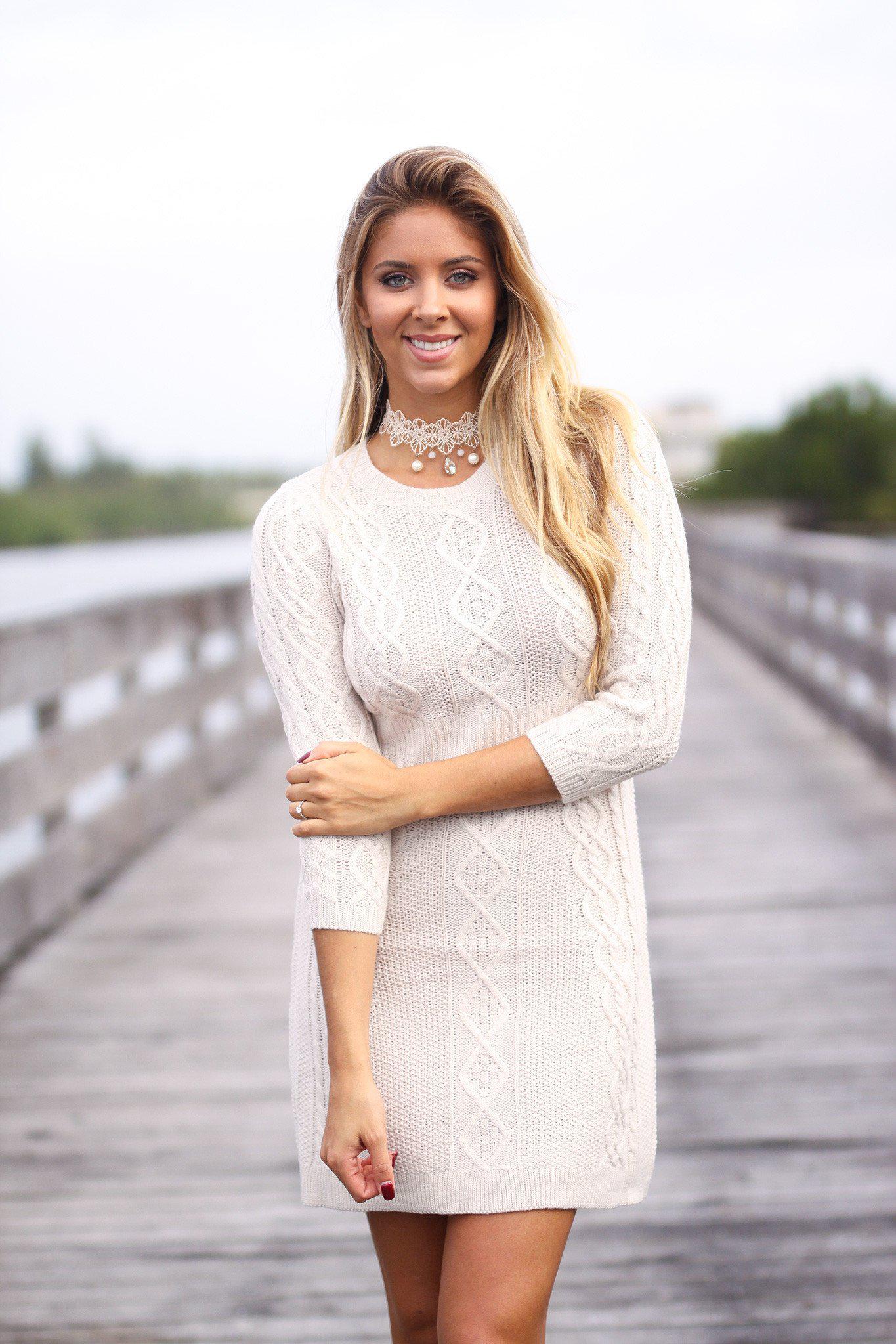 Oatmeal Knitted Sweater Dress | Sweater Dress | Short Dresses Saved by the Dress Oatmeal Knitted Sweater Dress | Sweater Dress | Short Dresses Saved by the Dress