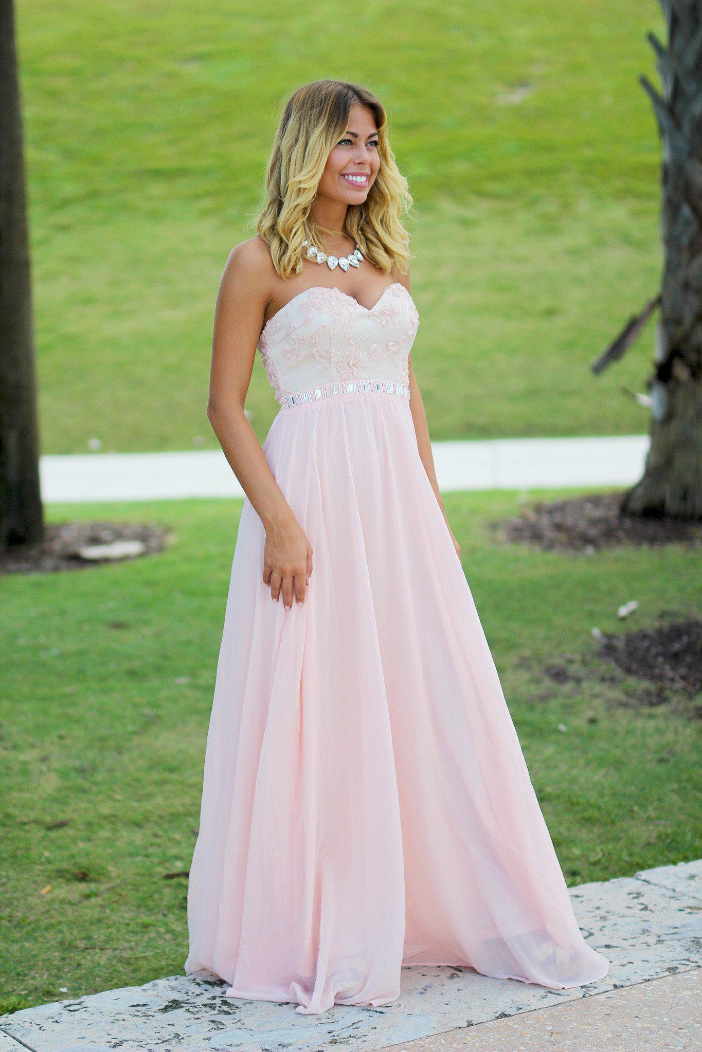 Pink and Beige Lace Top Maxi Dress | Pink Maxi Dress | Bridesmaid Dress Saved by the Dress Pink and Beige Lace Top Maxi Dress | Pink Maxi Dress | Bridesmaid Dress Saved by the Dress