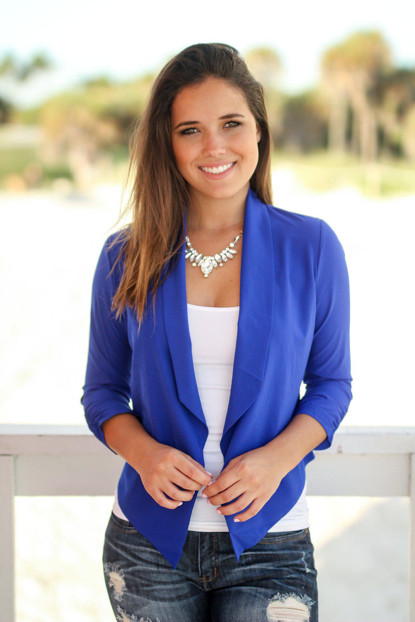 Royal Blue Blazer Casual Blazer Online Boutiques – Saved by