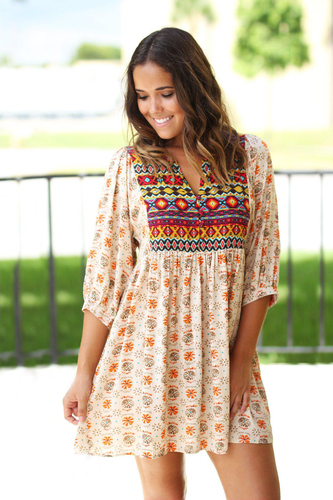 Boho Printed Short Dress | Short Dress | Cute Dress