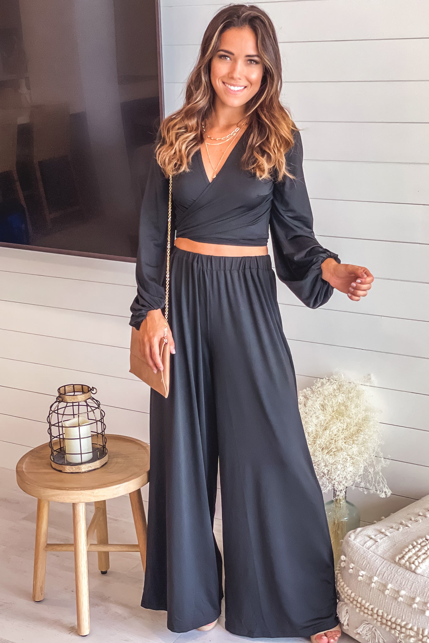 Black Long Sleeve Top and Pants Set | Online Boutiques Saved by the Dress Black Long Sleeve Top and Pants Set | Online Boutiques Saved by the Dress