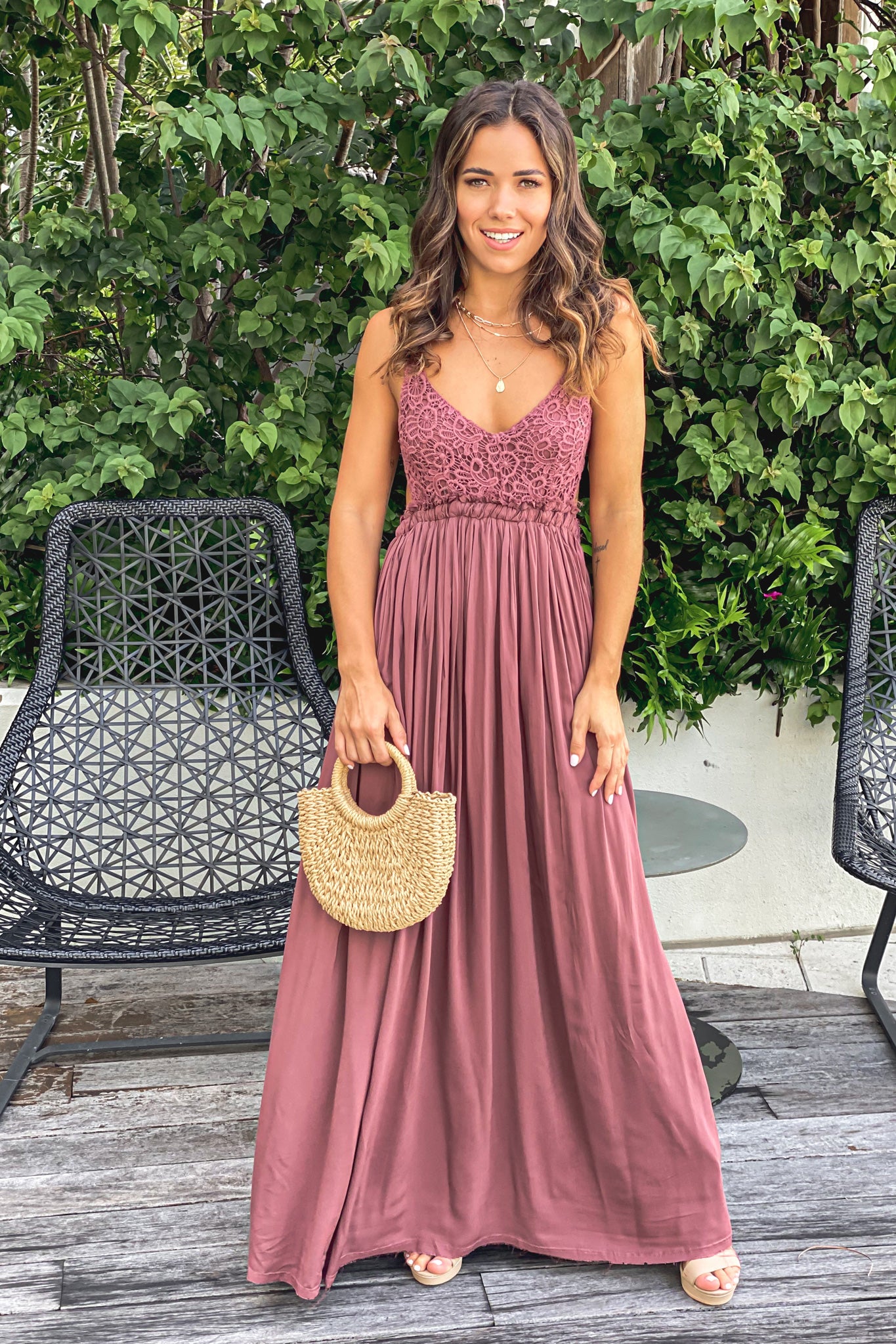 chinese dress ladies Plum Knit Maxi Dress – Brick Road Boutique main image 1