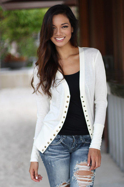 Ivory Button Down Cardigan