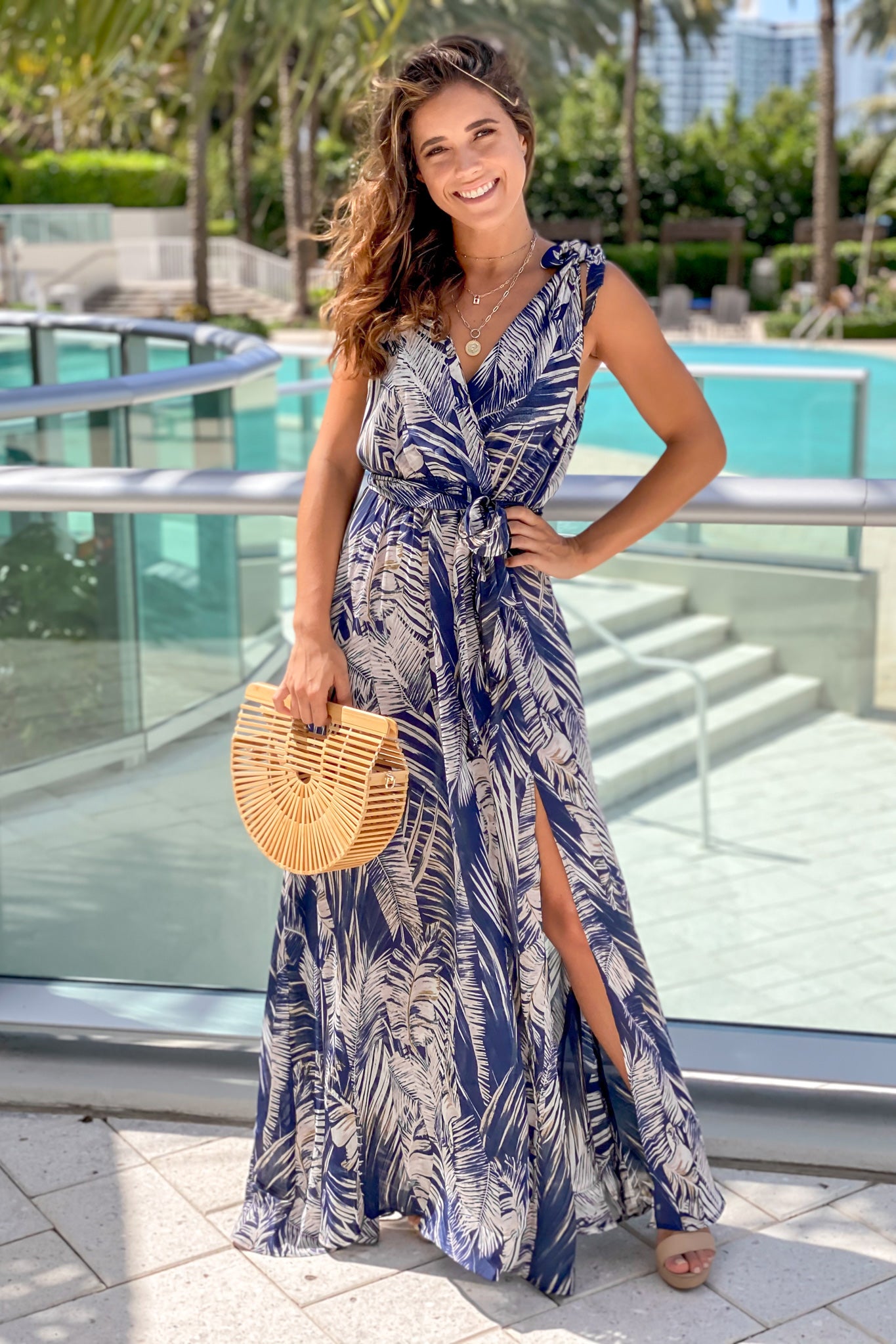 navy summer maxi dress Anrabess Women's Summer Maxi Dresses Tie Waist Short Sleeve Crewneck Dress Split Hem Casual Beach Vacation Dress Navy Blue White Stripe Large