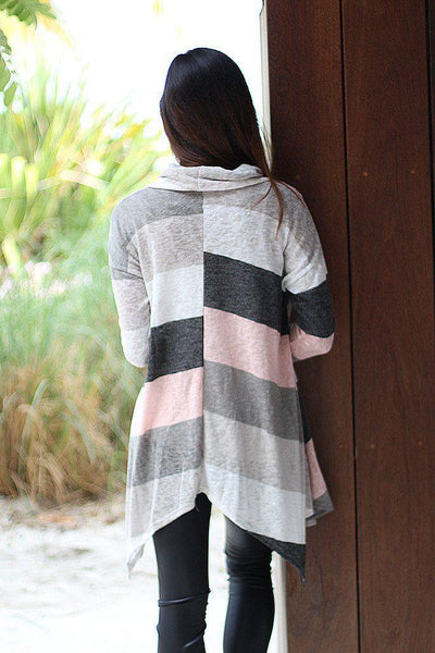 Pink Color Block Sweater