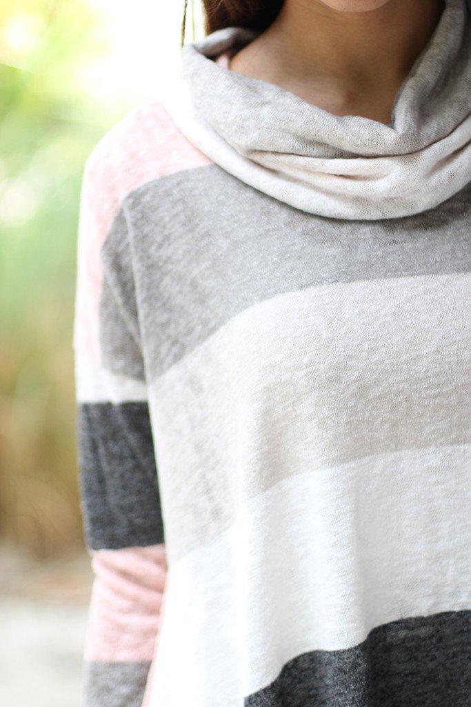 Pink Color Block Sweater