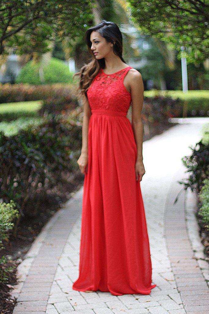 Dark Coral Crochet Maxi Dress | CoralLong Dress Saved by the Dress Dark Coral Crochet Maxi Dress | CoralLong Dress Saved by the Dress