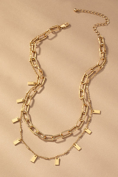 gold necklace with charms