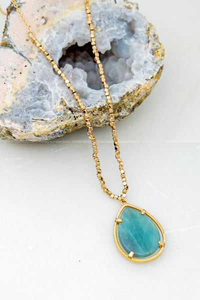 amanzonite pendant necklace