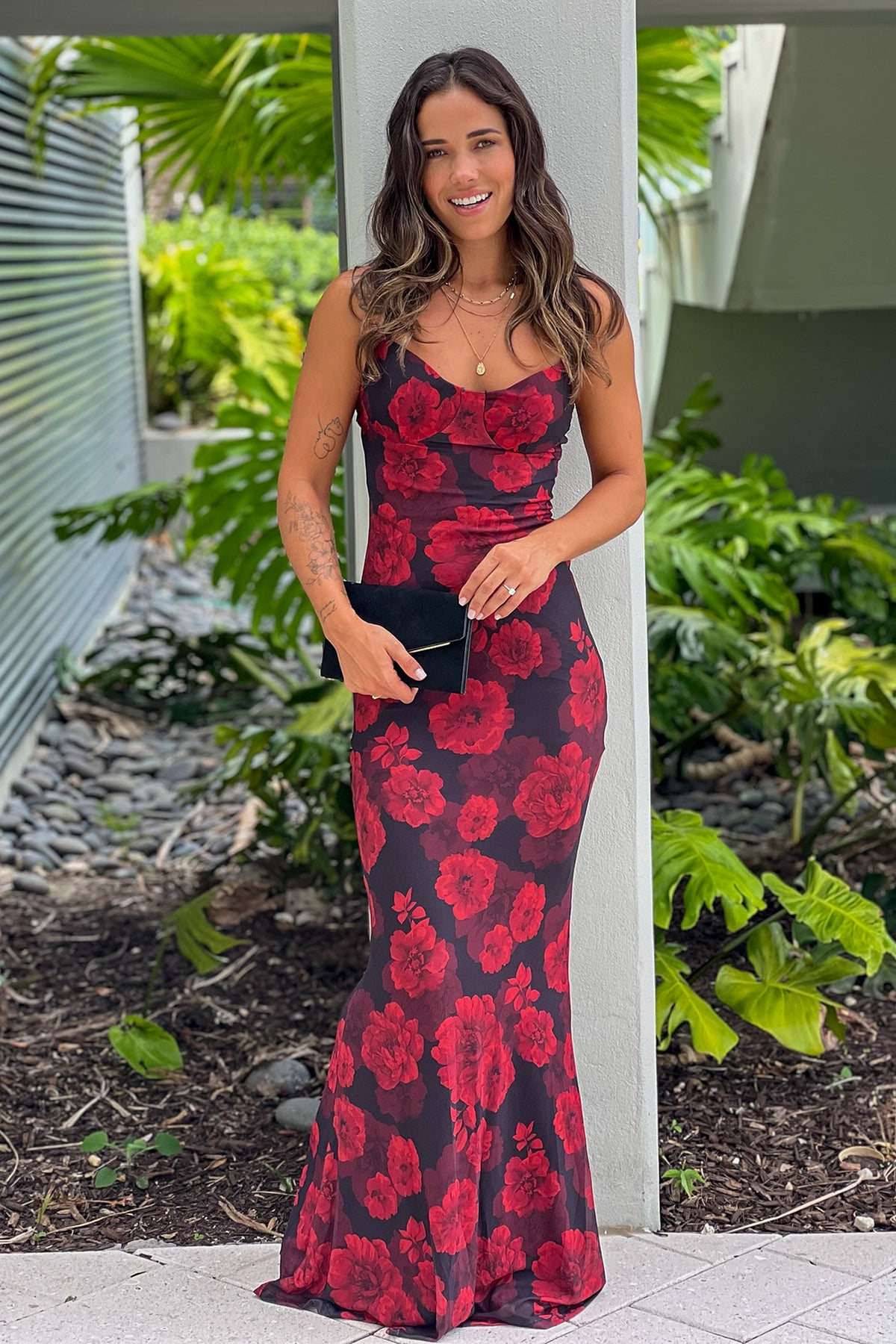Black And Red Floral Mesh Maxi Dress | Maxi Dresses Saved by the Dress Black And Red Floral Mesh Maxi Dress | Maxi Dresses Saved by the Dress