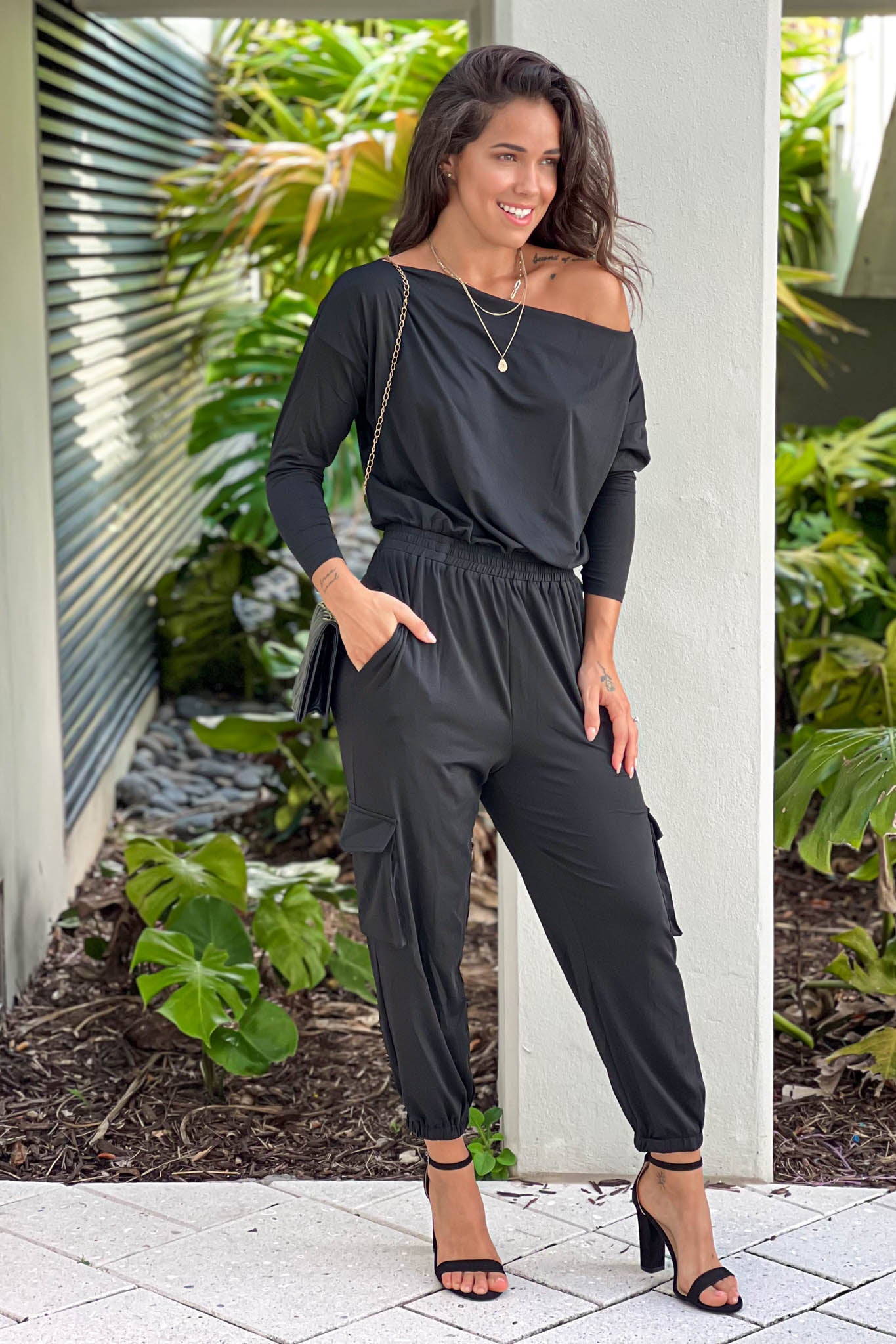 black cute jumpsuit