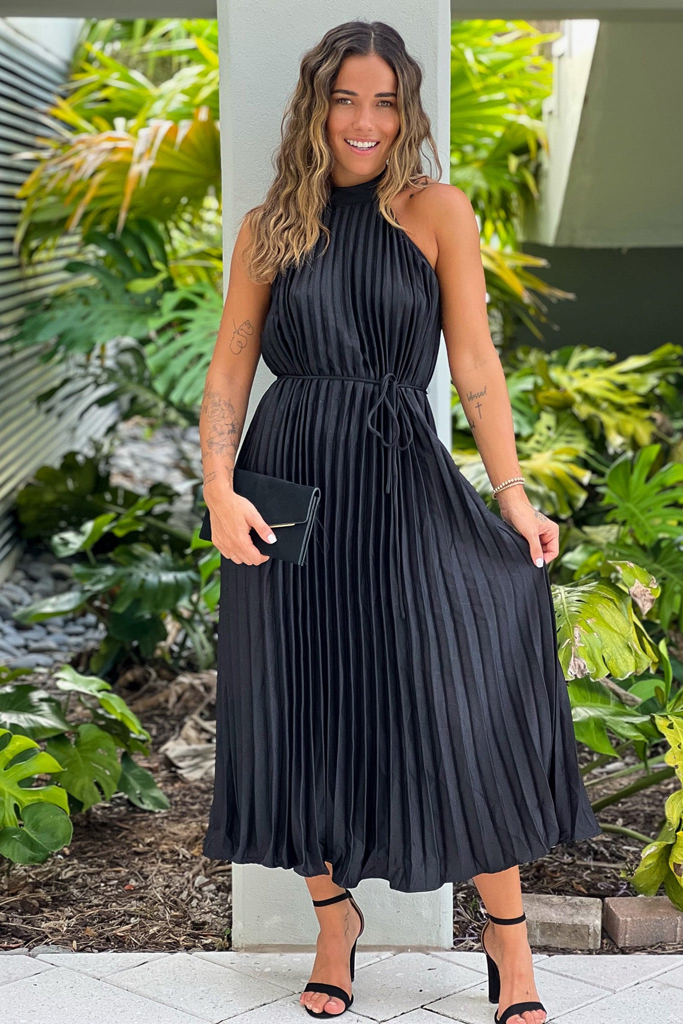 Black Pleated Midi Dress | Cute Dresses Saved by the Dress Black Pleated Midi Dress | Cute Dresses Saved by the Dress
