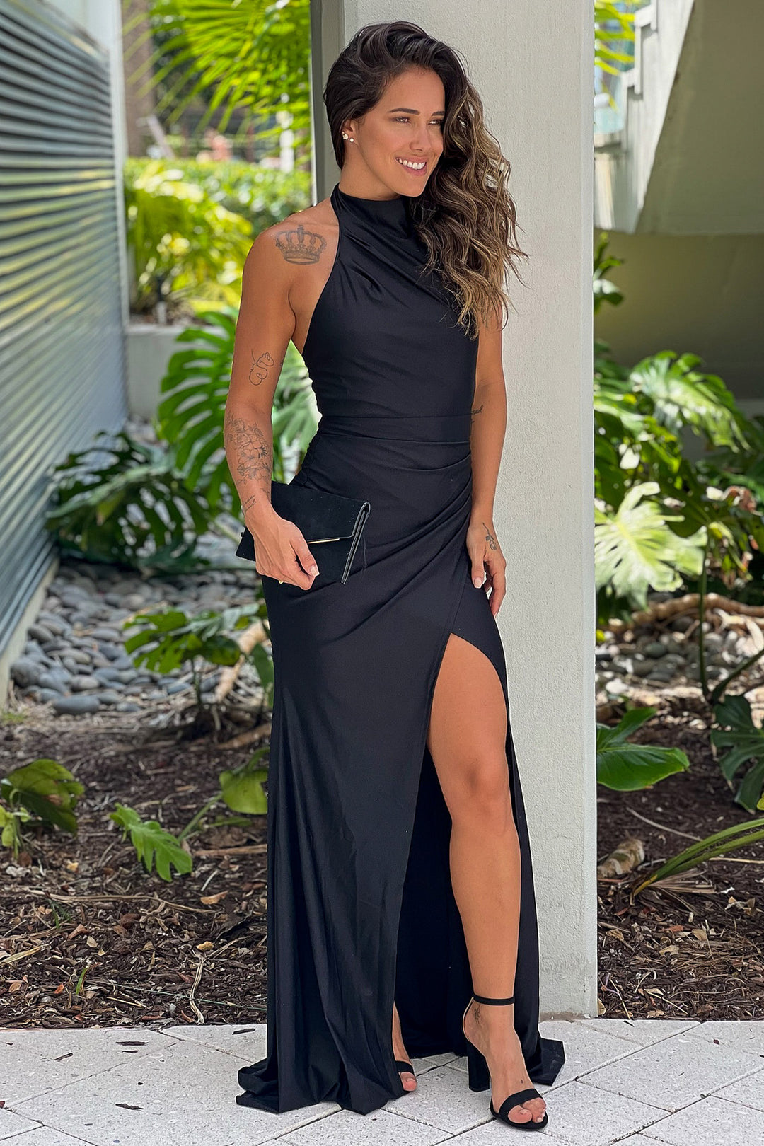 Black Halter Maxi Dress With Slit | Maxi Dresses Saved by the Dress Black Halter Maxi Dress With Slit | Maxi Dresses Saved by the Dress