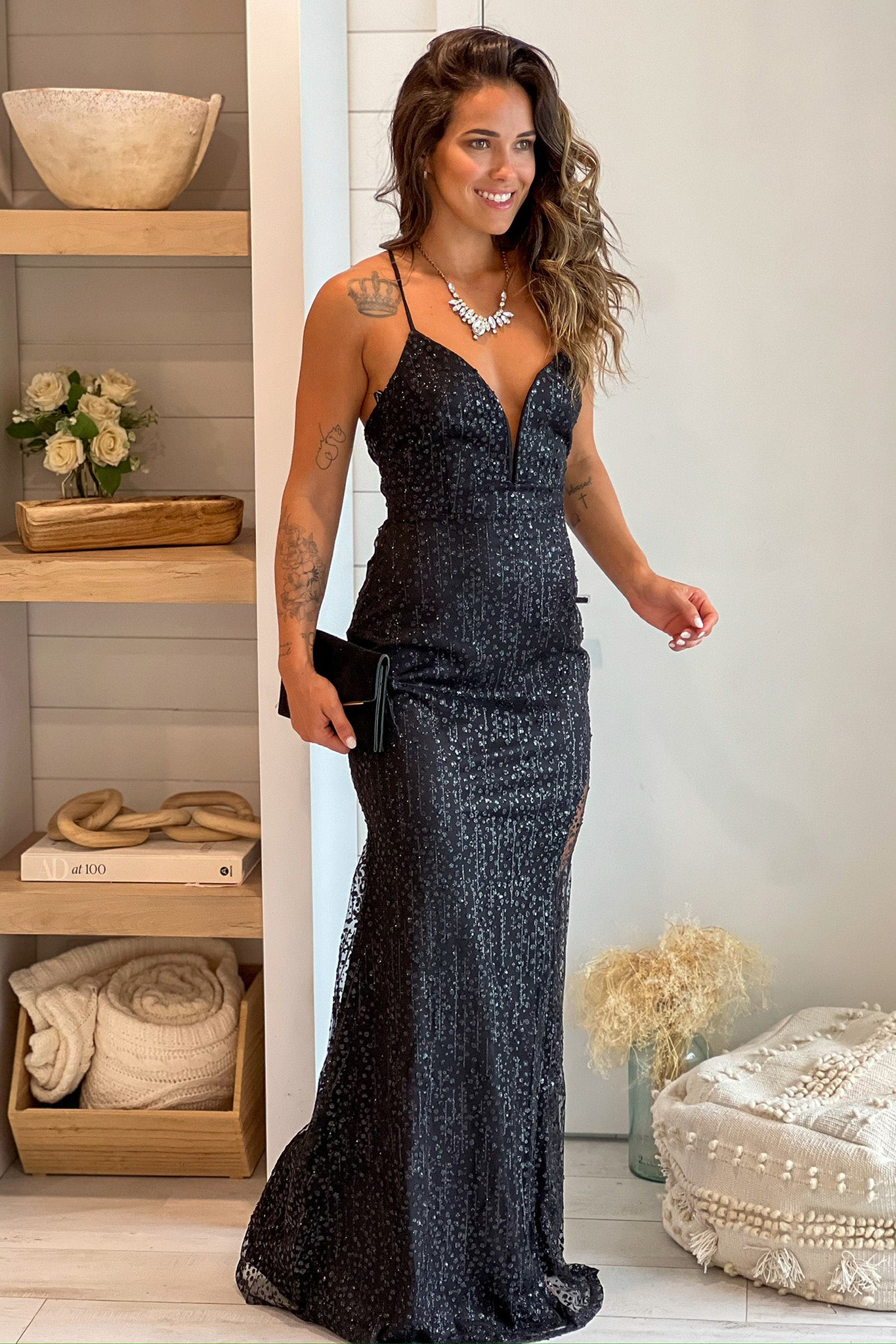 sierra glitter maxi dress Sequin Off The Shoulder Formal Fully lined in satin and finished with an invisible back zipper Black Glitter Maxi Dress With