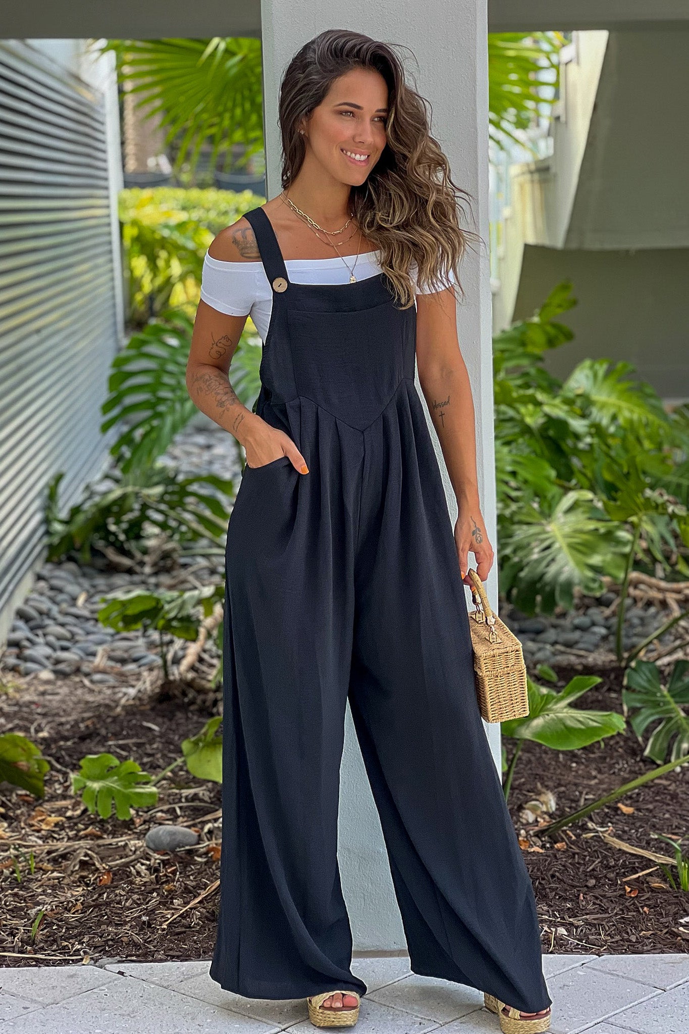 black  jumpsuit with pockets