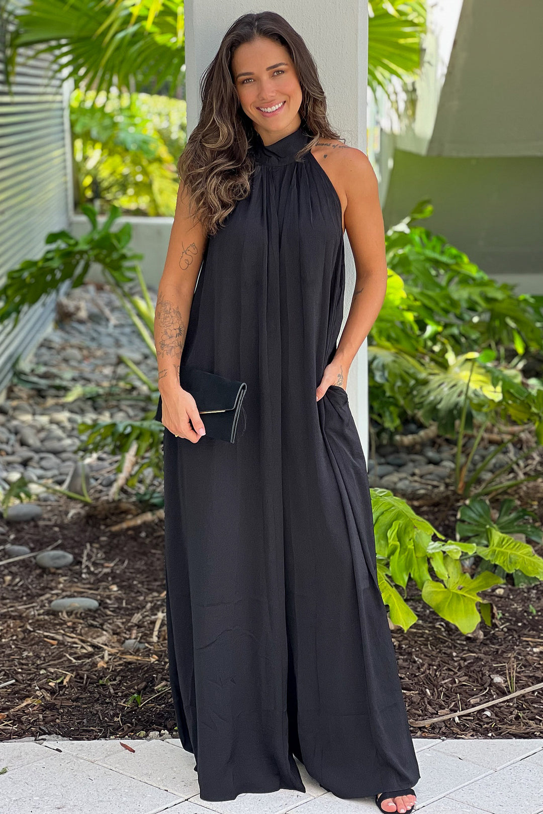 knee length dresses for ladies Women's Wide Leg Tie Dye Jumpsuit Maxi Dress