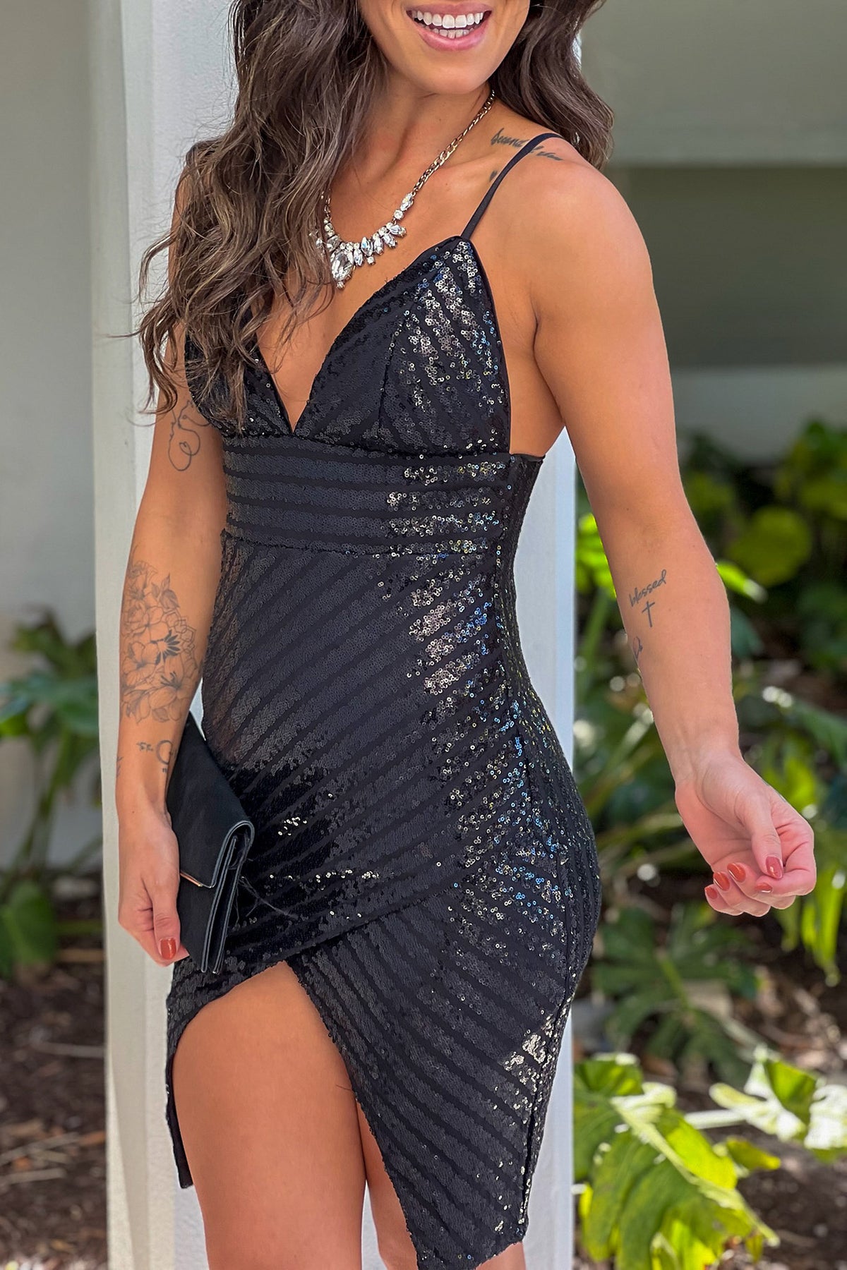 Black Sequin Dress