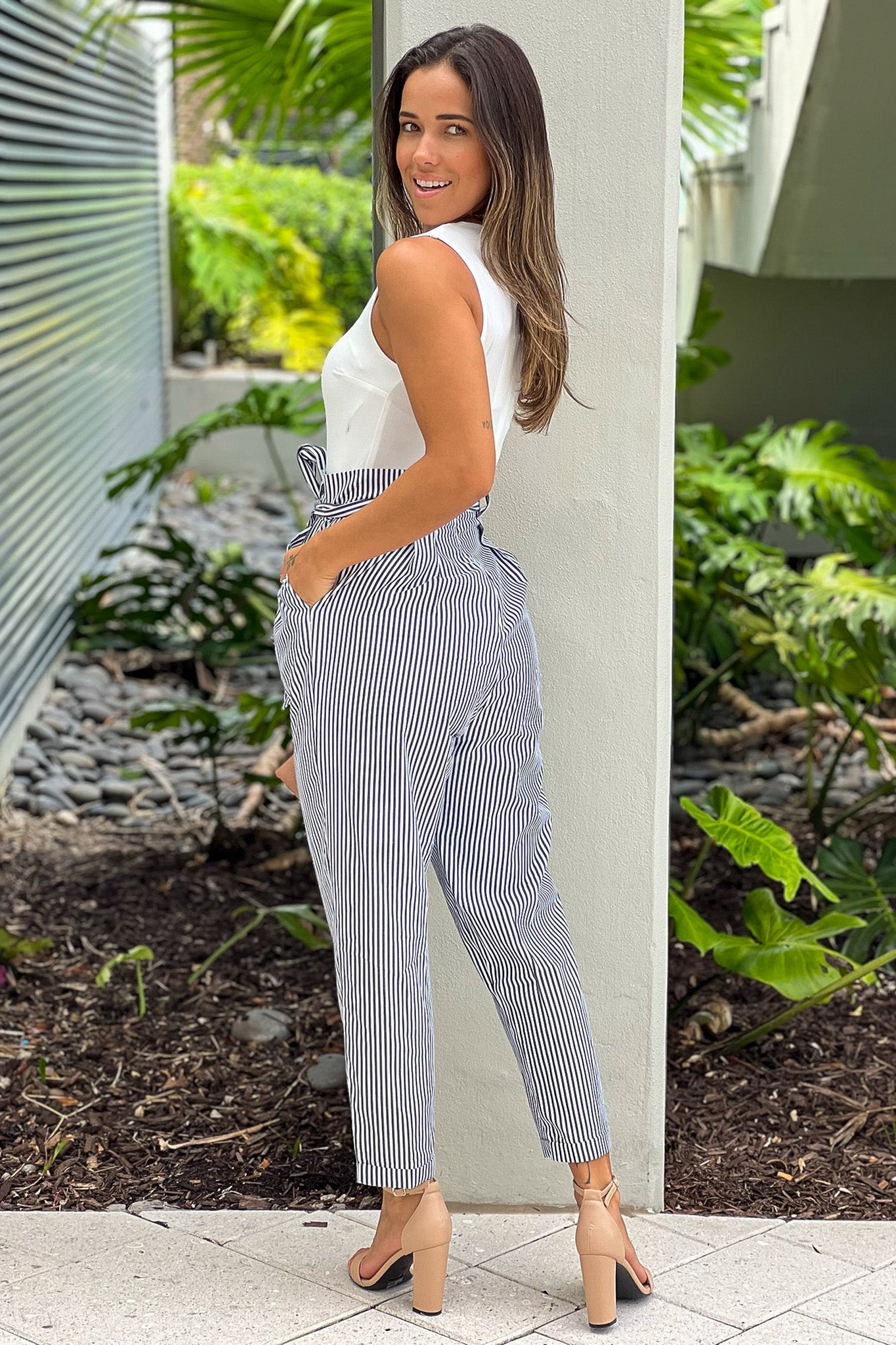 black striped jumpsuit