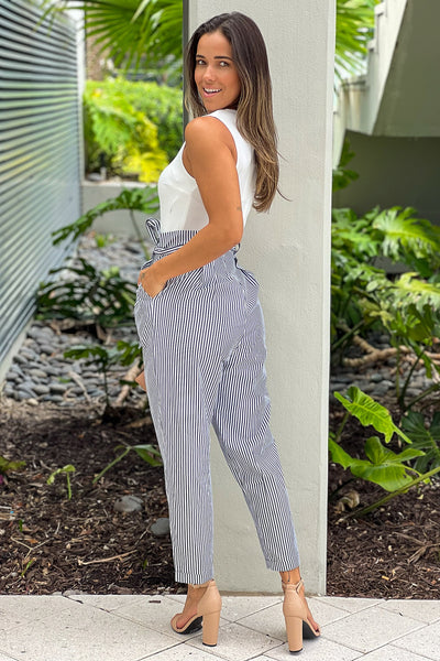 black striped jumpsuit