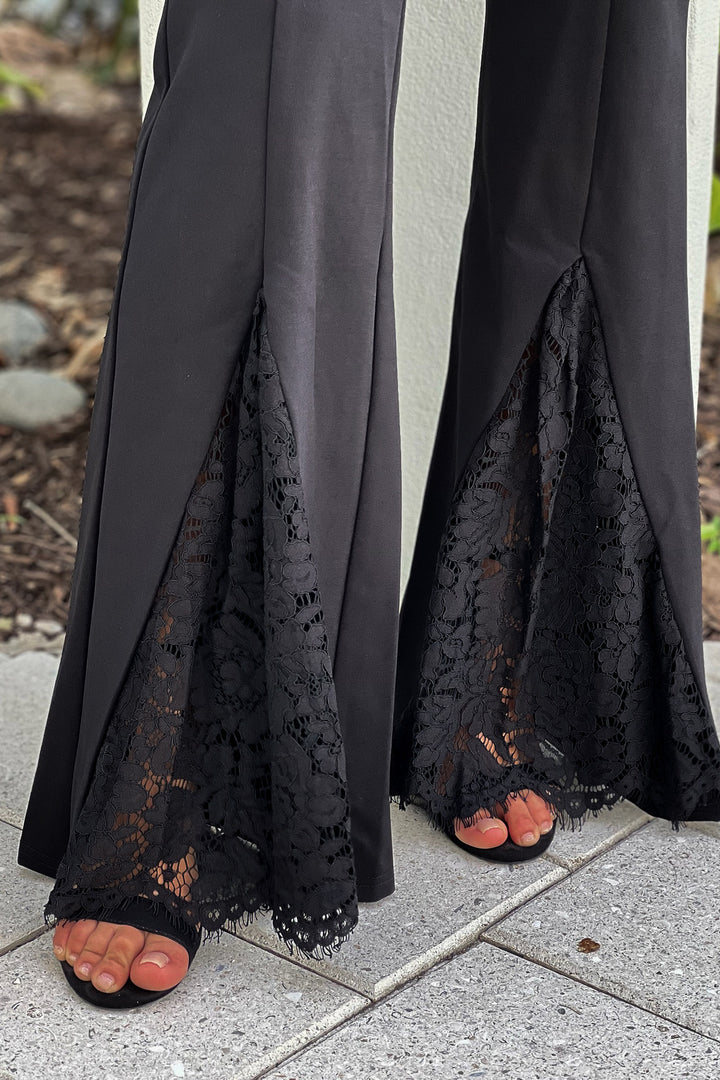 Black Lace Top And Pants Set | Online Boutiques – Saved by the Dress