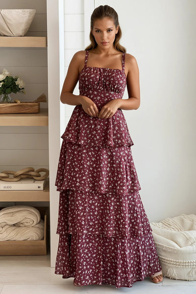 burgundy maxi dress