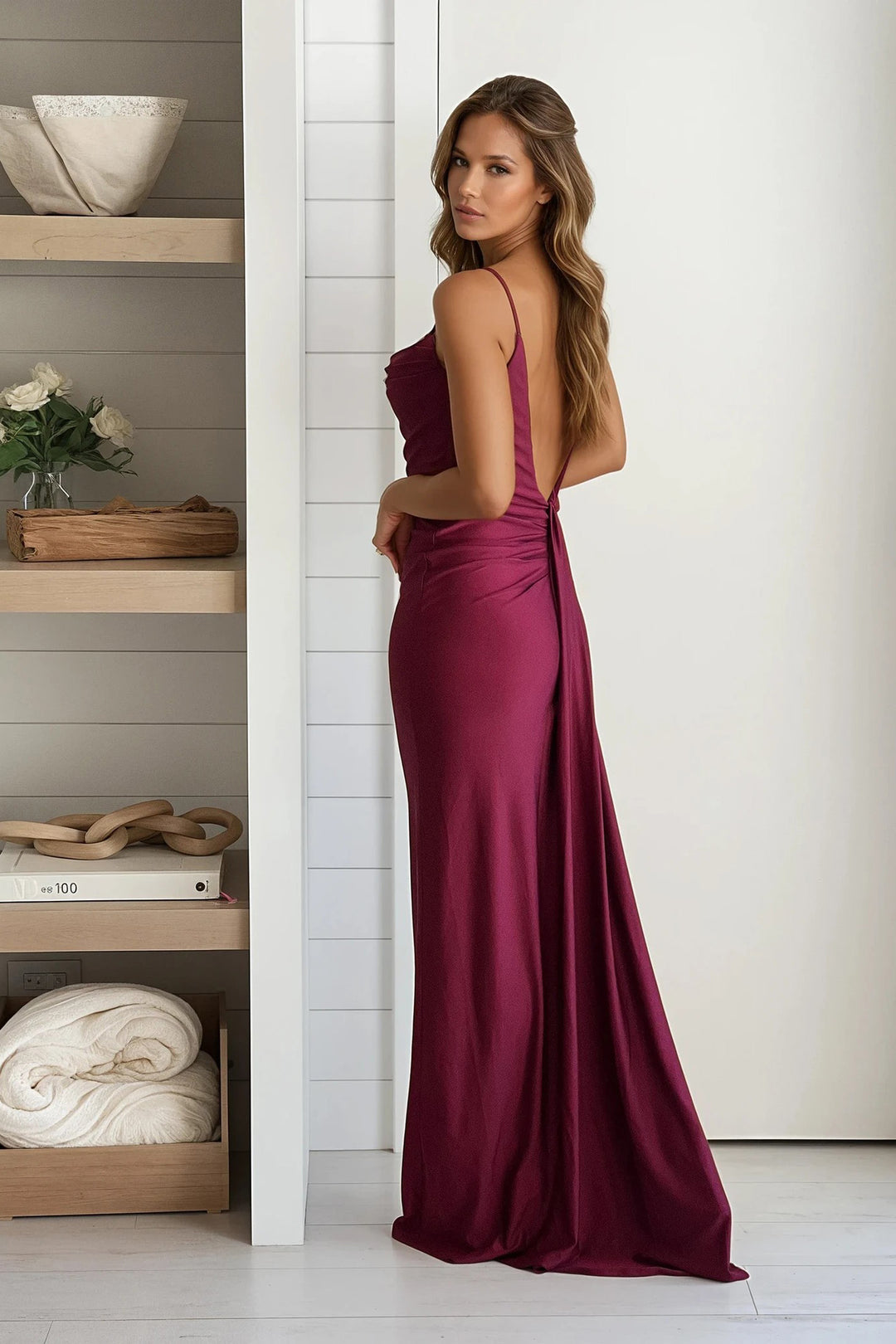 Burgundy Silky Satin V-Back Maxi Dress | Burgundy Silky Satin V-Back Maxi Dress Saved by the Dress Burgundy Silky Satin V-Back Maxi Dress | Burgundy Silky Satin V-Back Maxi Dress Saved by the Dress