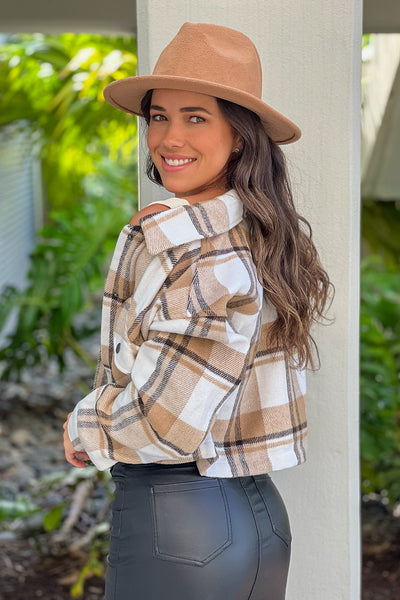 camel plaid jacket