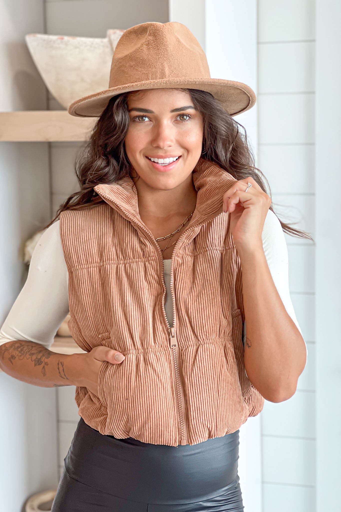Camel Baby Corduroy Puffer Vest · Filly Flair