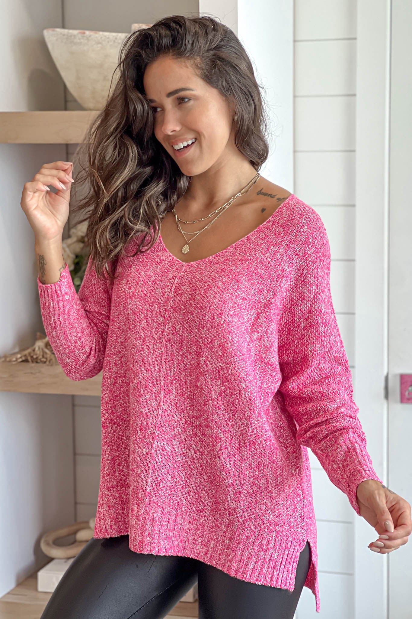 candy pink cute sweater