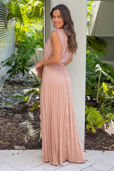 champagne formal maxi dress