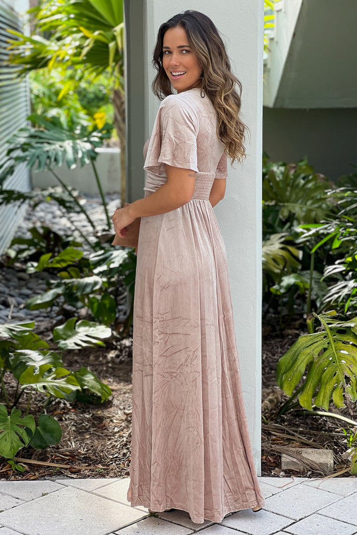 champagne velvet dress long Champagne Beige Velvet Maxi Dress: Elegant Long Sleeve Gown, Fall Wedding Guest, Modest Bridesmaid